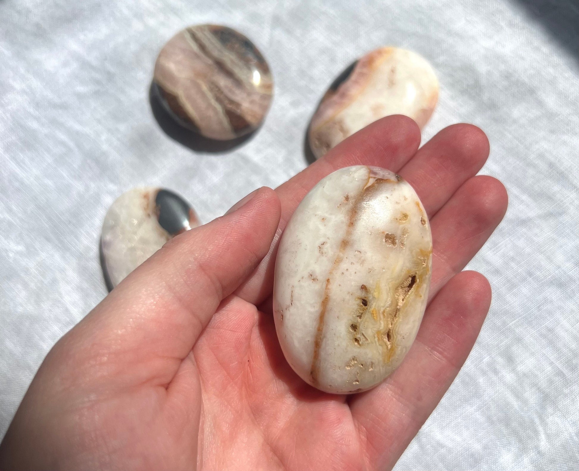 Beautiful Pink Aragonite Palm Stone From Pakistan
