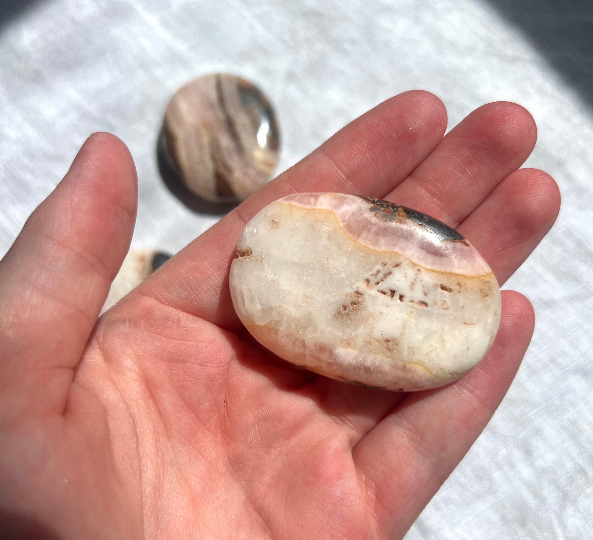 Beautiful Pink Aragonite Palm Stone From Pakistan