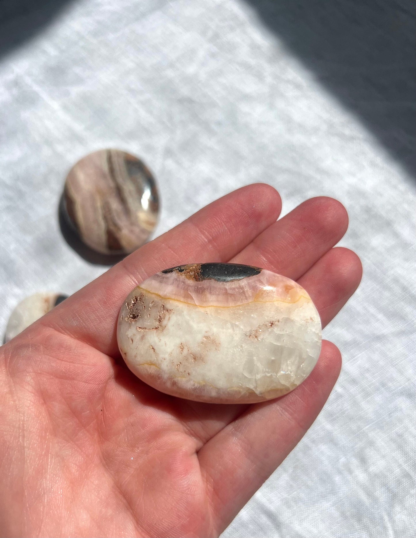 Beautiful Pink Aragonite Palm Stone From Pakistan