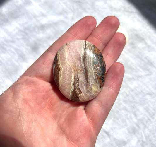 Beautiful Pink Aragonite Palm Stone From Pakistan