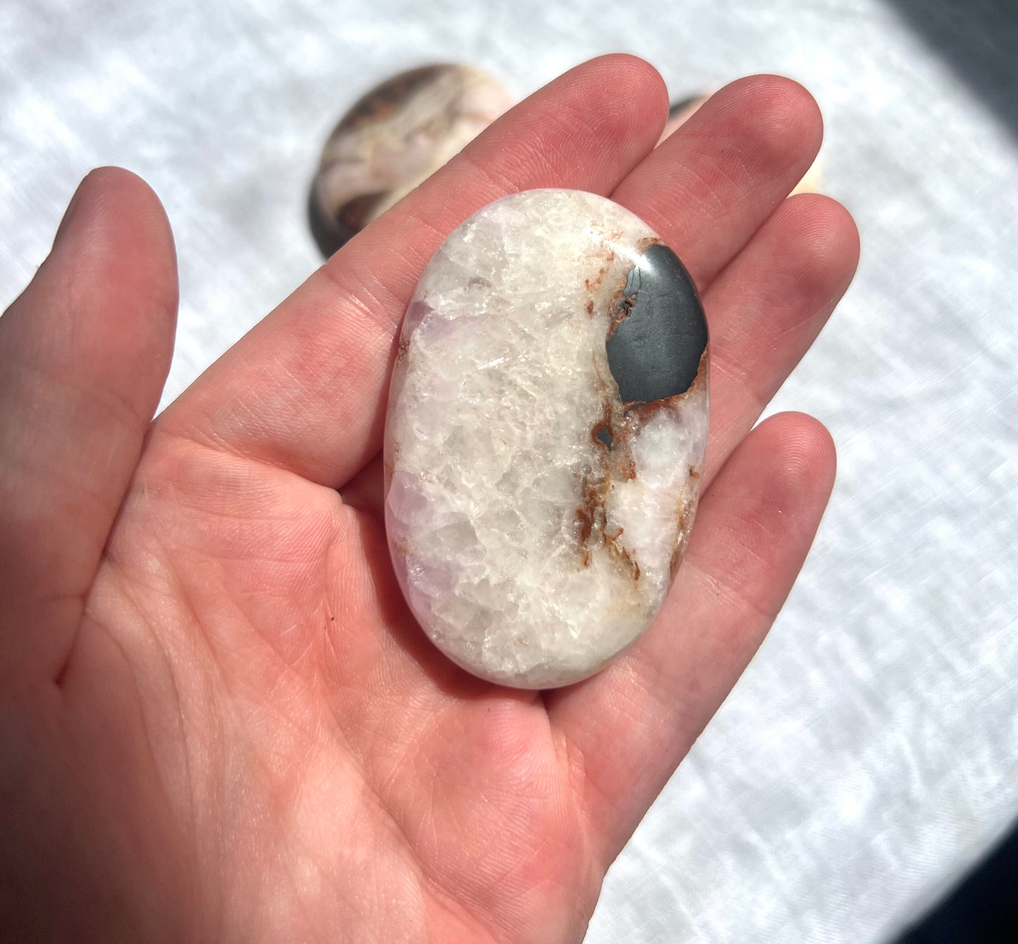 Beautiful Pink Aragonite Palm Stone From Pakistan