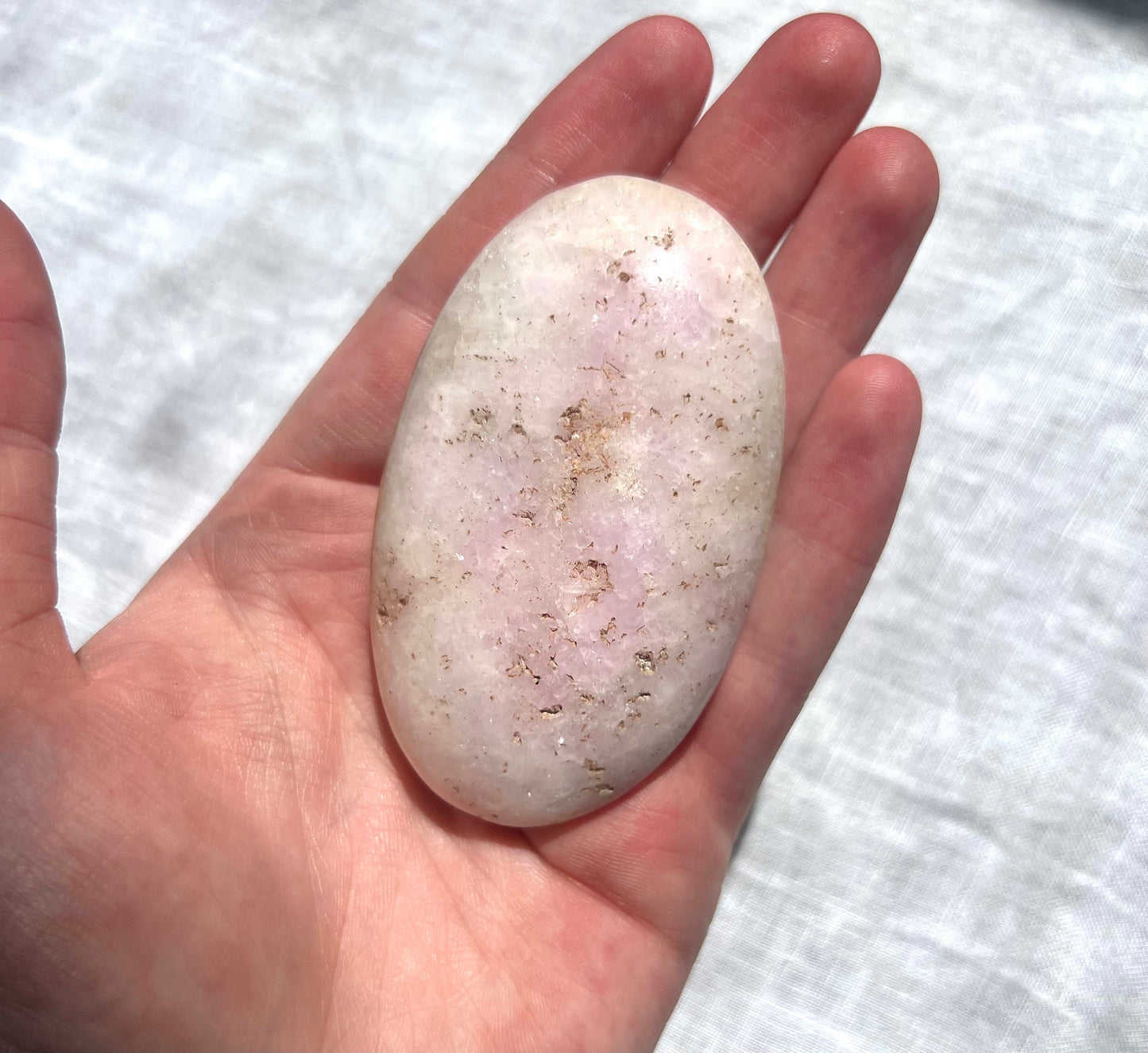 Beautiful Pink Aragonite Palm Stone From Pakistan