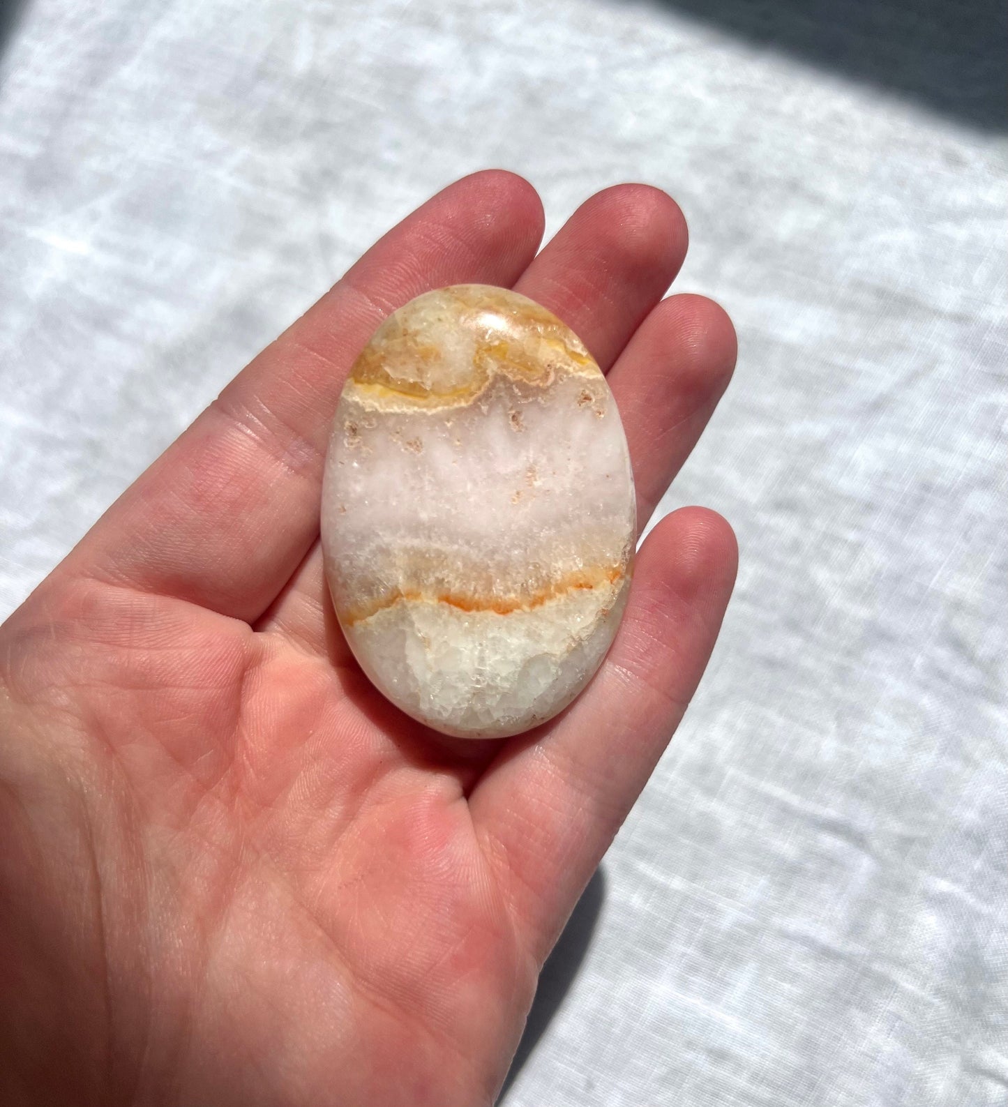 Beautiful Pink Aragonite Palm Stone From Pakistan