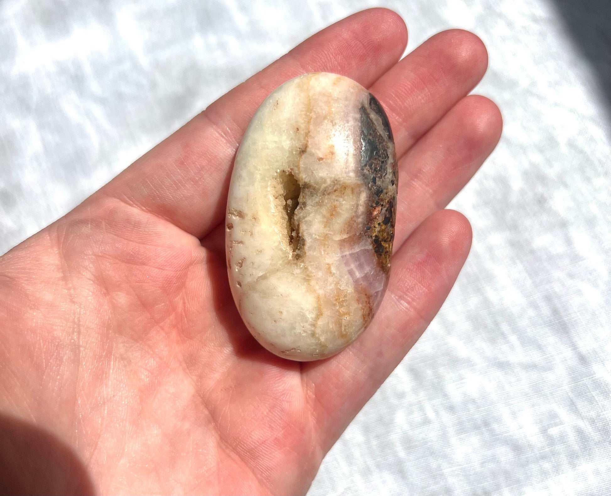 Beautiful Pink Aragonite Palm Stone From Pakistan