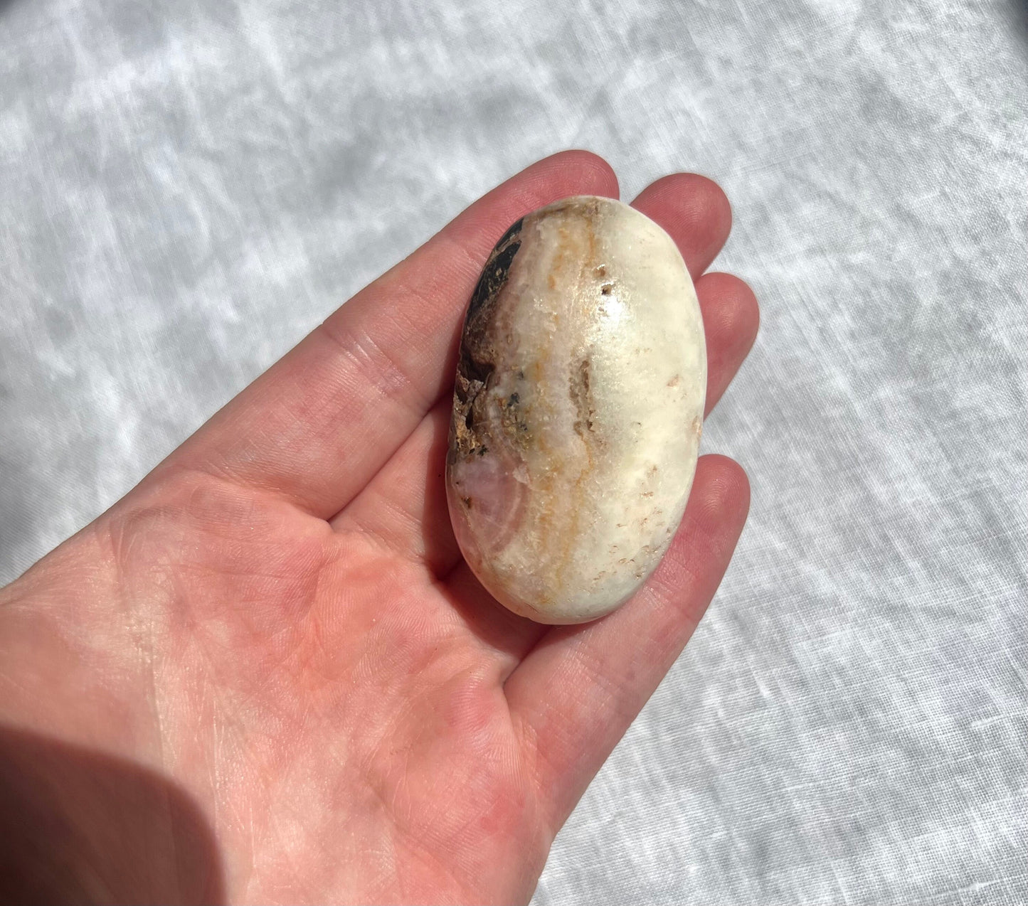Beautiful Pink Aragonite Palm Stone From Pakistan