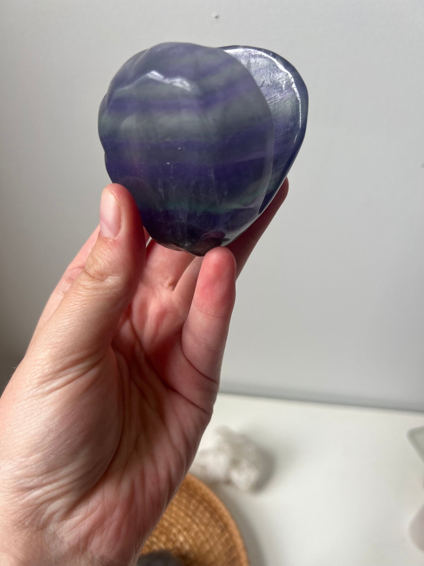 Fluorite Shell Dish Purple & Green Fluorite Seashell Bowl