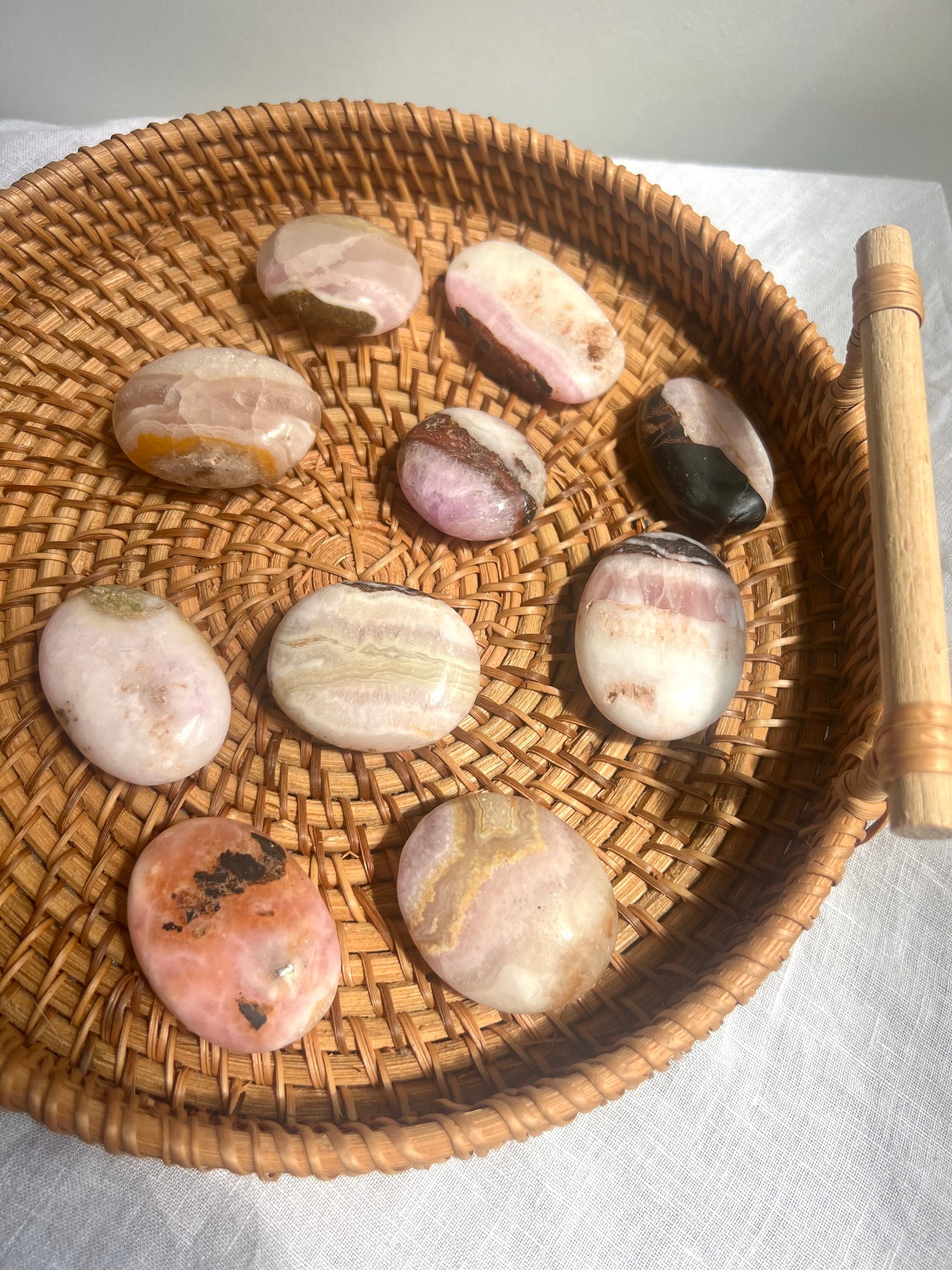 Beautiful Small Pink Aragonite Palm Stone From Pakistan