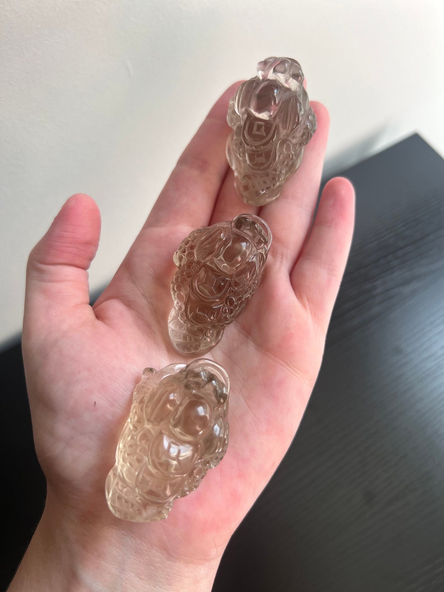 Natural Citrine Money Toads | Hand Carved Feng Shui Jin Chan