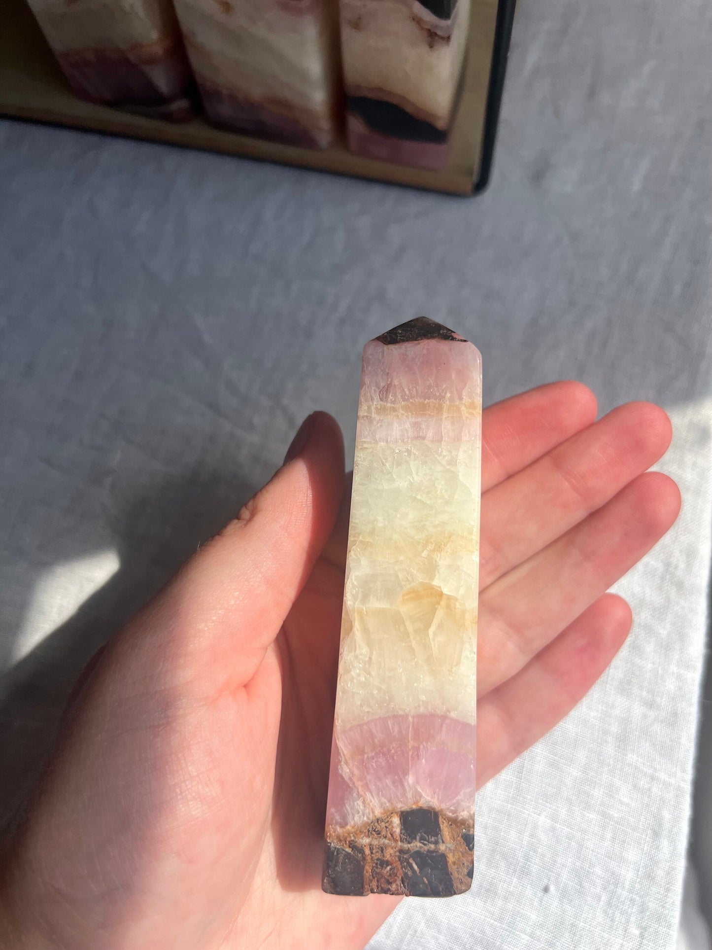 Gorgeous Pink Aragonite Tower | Banded Pink Aragonite Obelisk