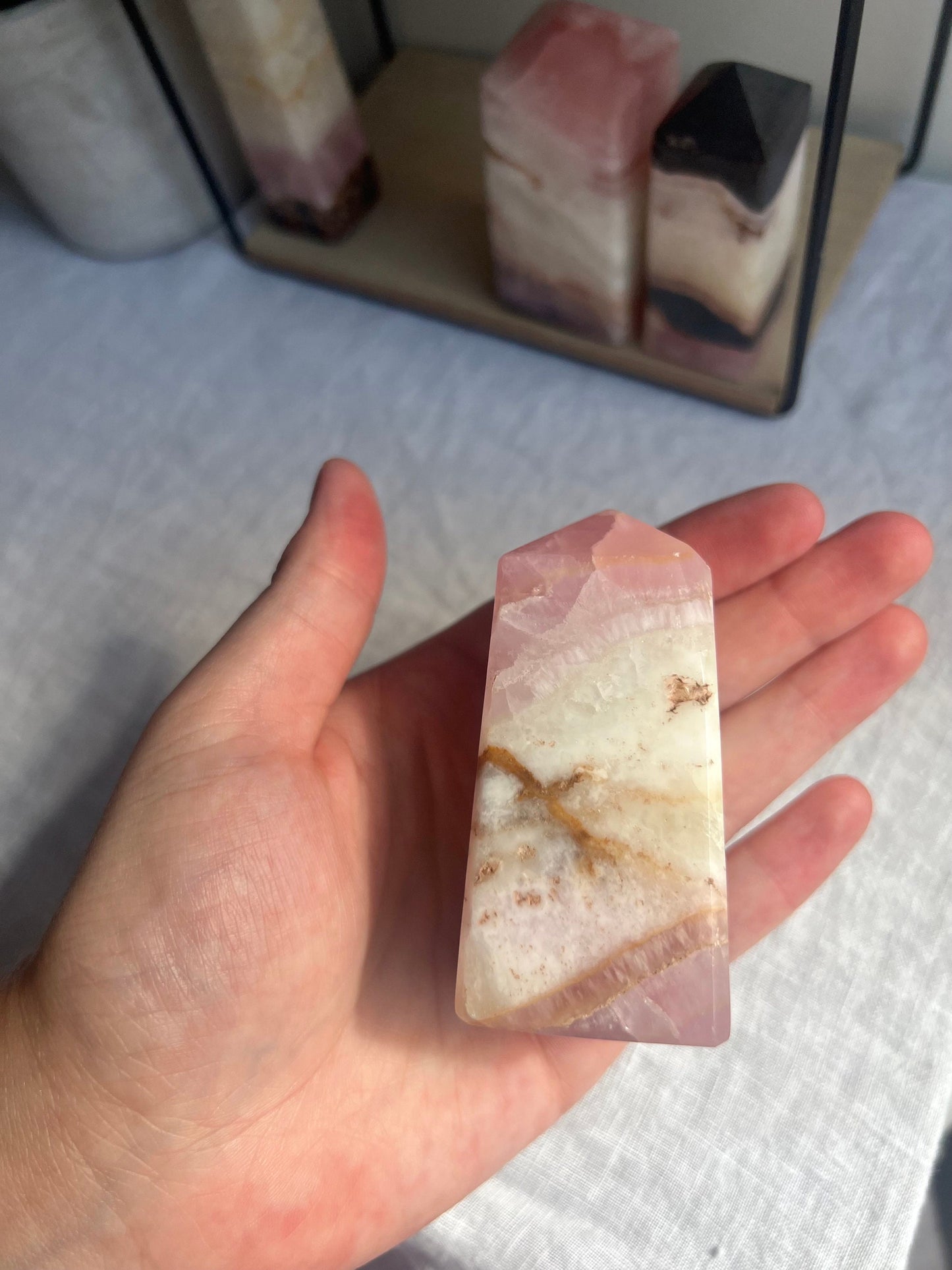 Gorgeous Pink Aragonite Tower | Banded Pink Aragonite Obelisk from Pakistan