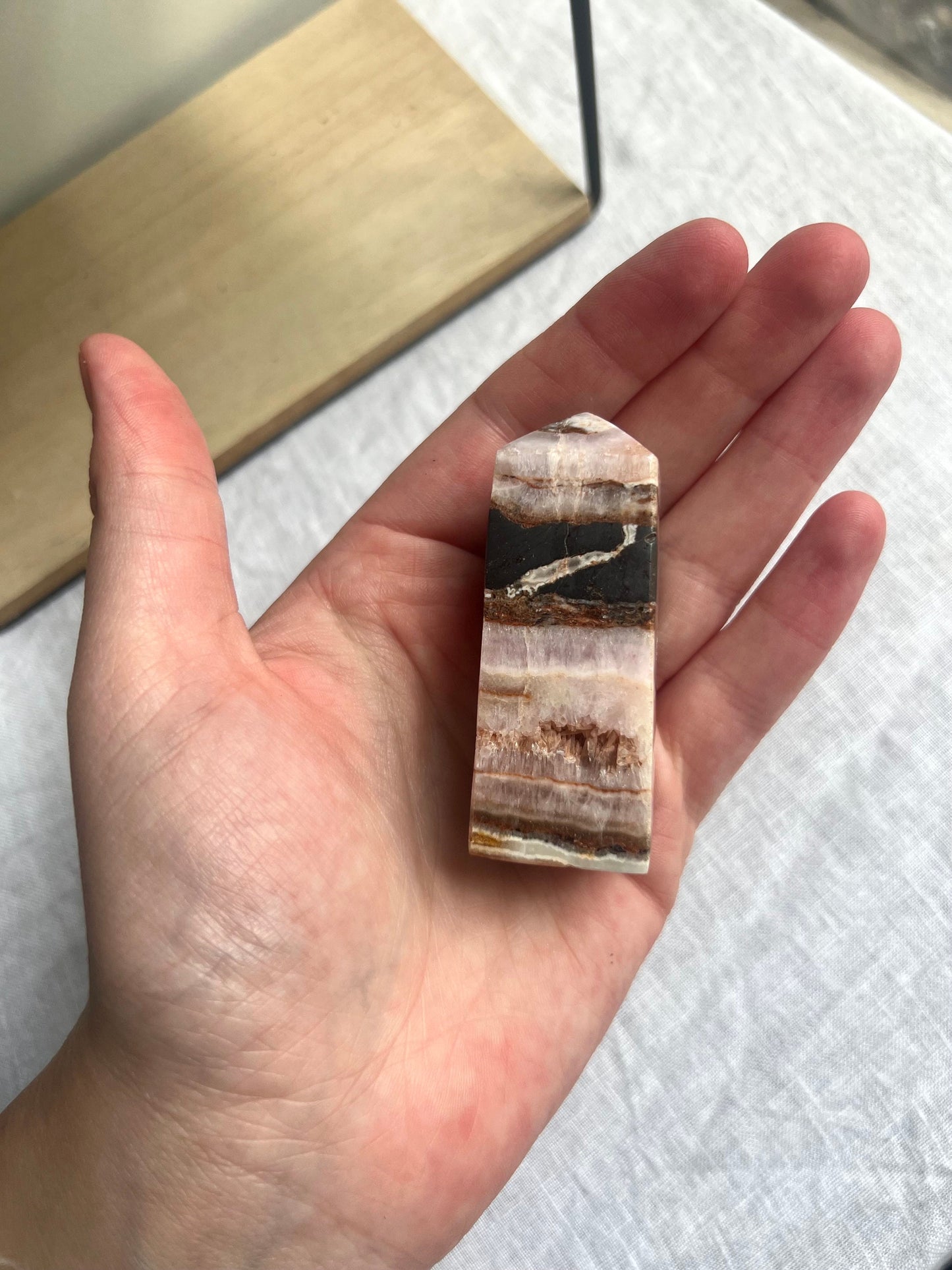Gorgeous Pink Aragonite Tower | Banded Pink Aragonite Obelisk