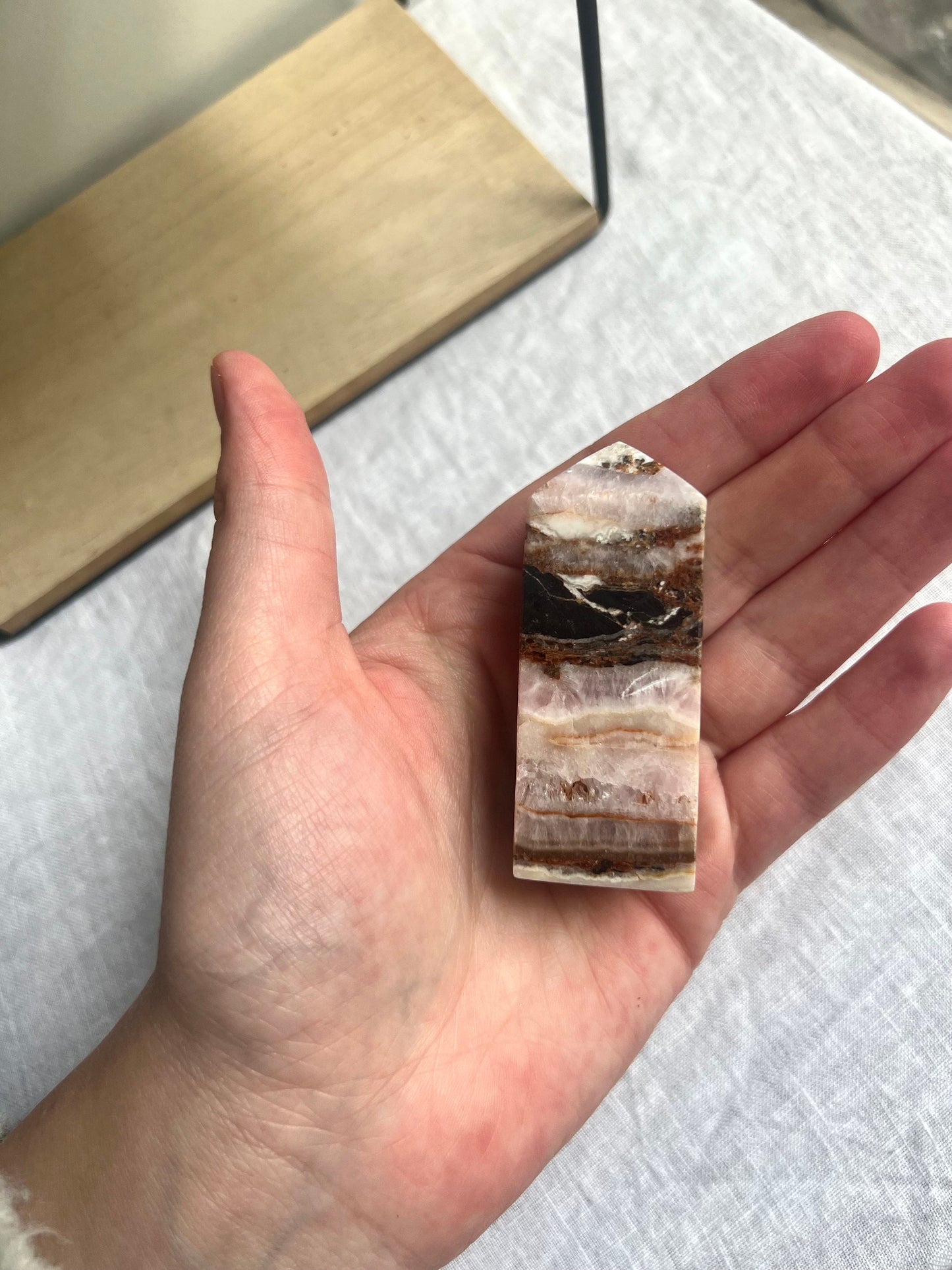 Gorgeous Pink Aragonite Tower | Banded Pink Aragonite Obelisk