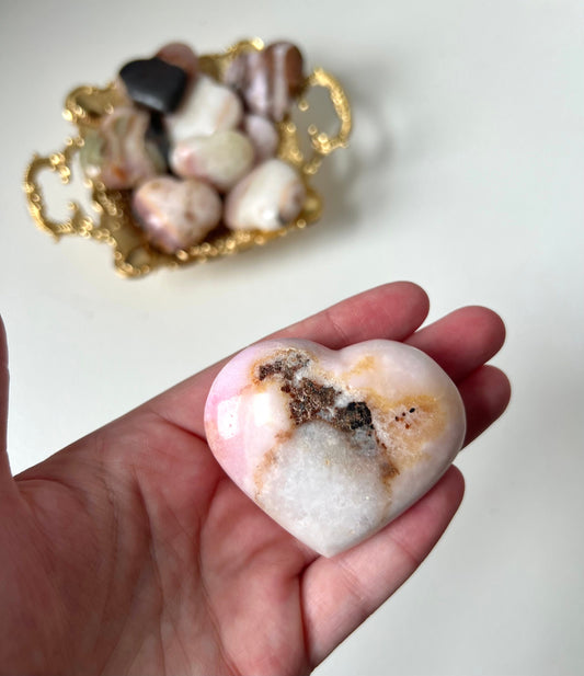 Beautiful Pink Aragonite Puffy Heart from Pakistan | Pink Aragonite Heart Carving