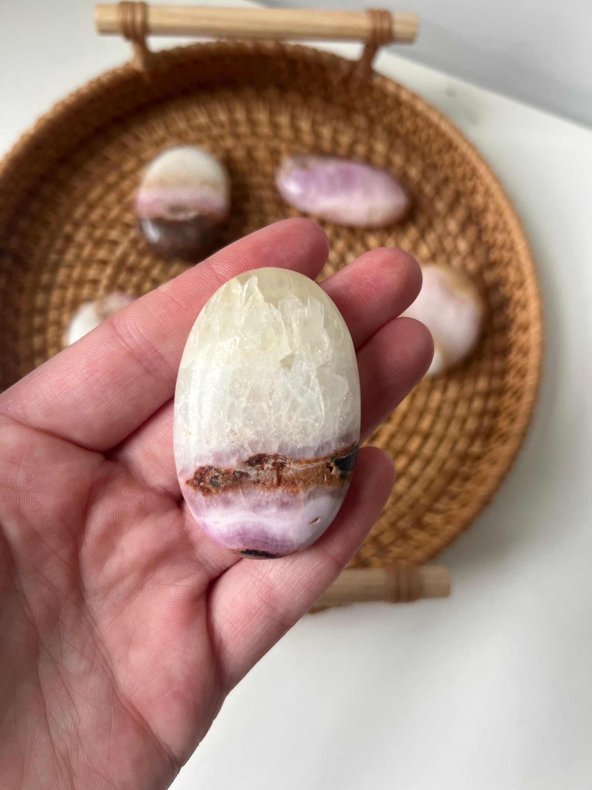 Beautiful Pink Aragonite Palm Stone From Pakistan