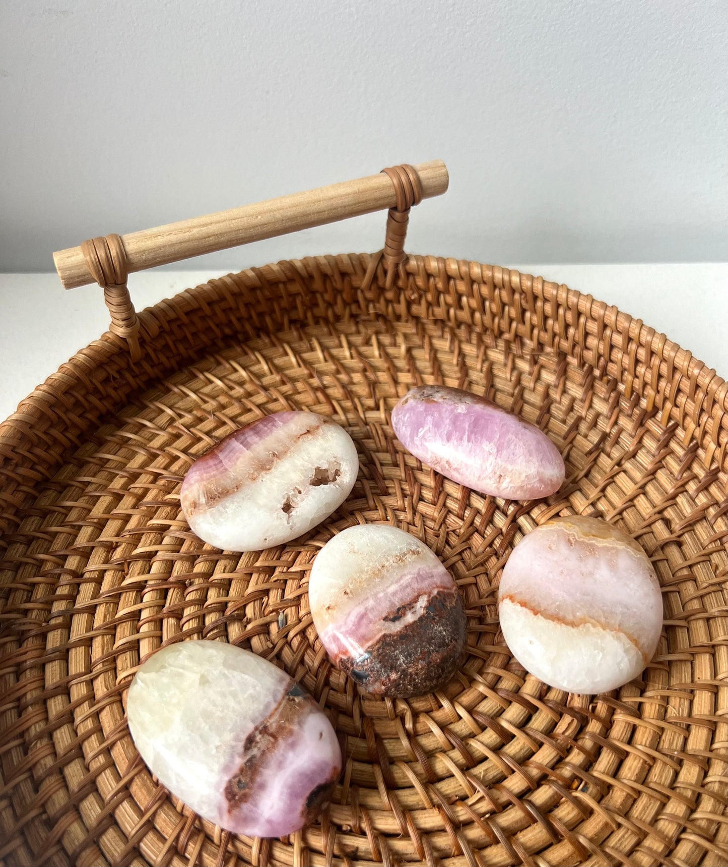 Beautiful Pink Aragonite Palm Stone From Pakistan