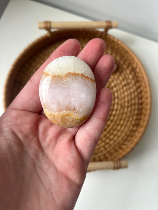 Beautiful Pink Aragonite Palm Stone From Pakistan