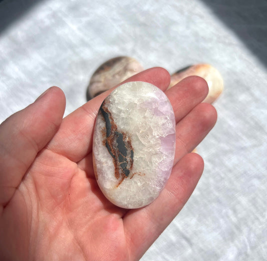 Beautiful Pink Aragonite Palm Stone From Pakistan