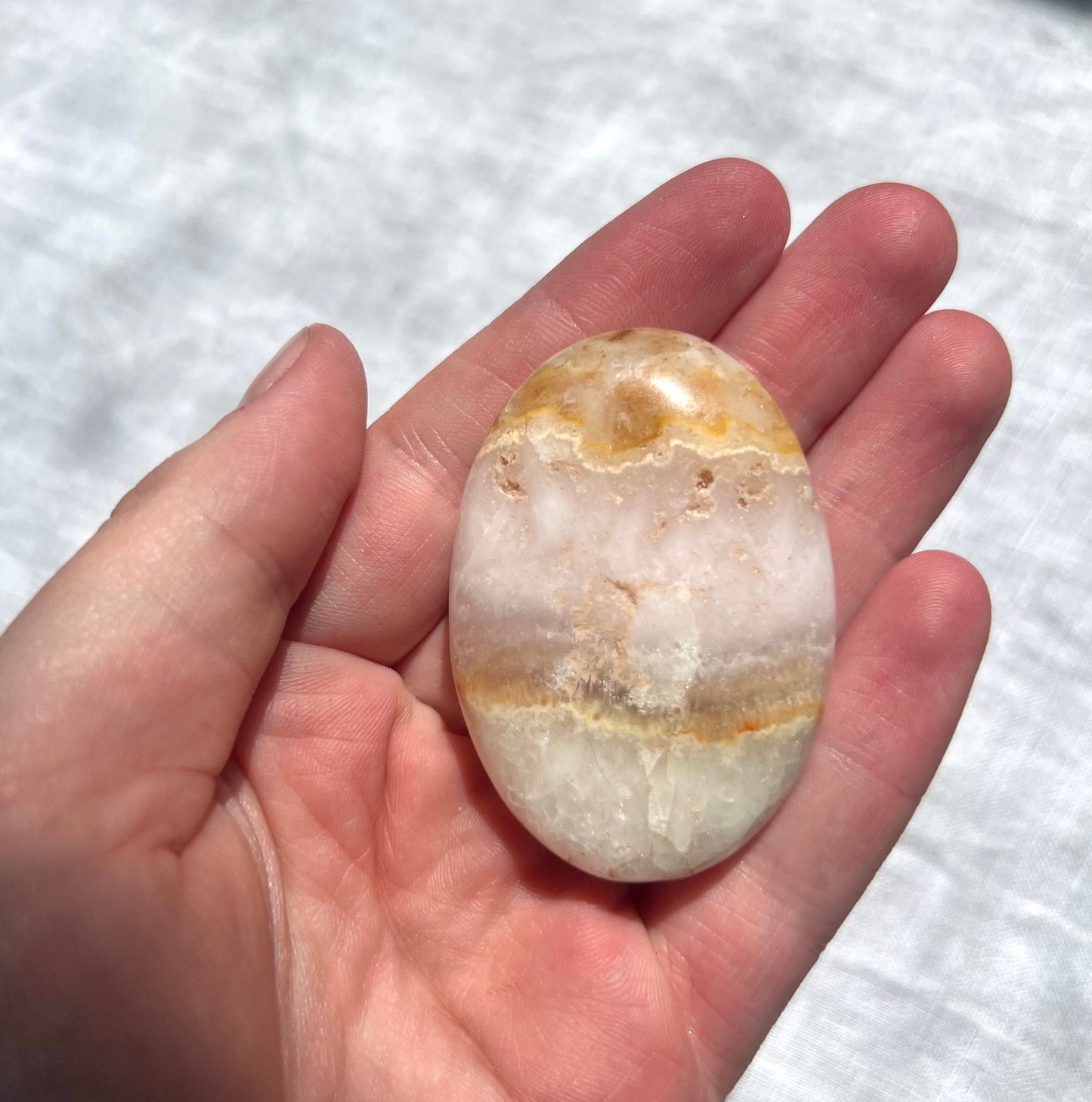 Beautiful Pink Aragonite Palm Stone From Pakistan