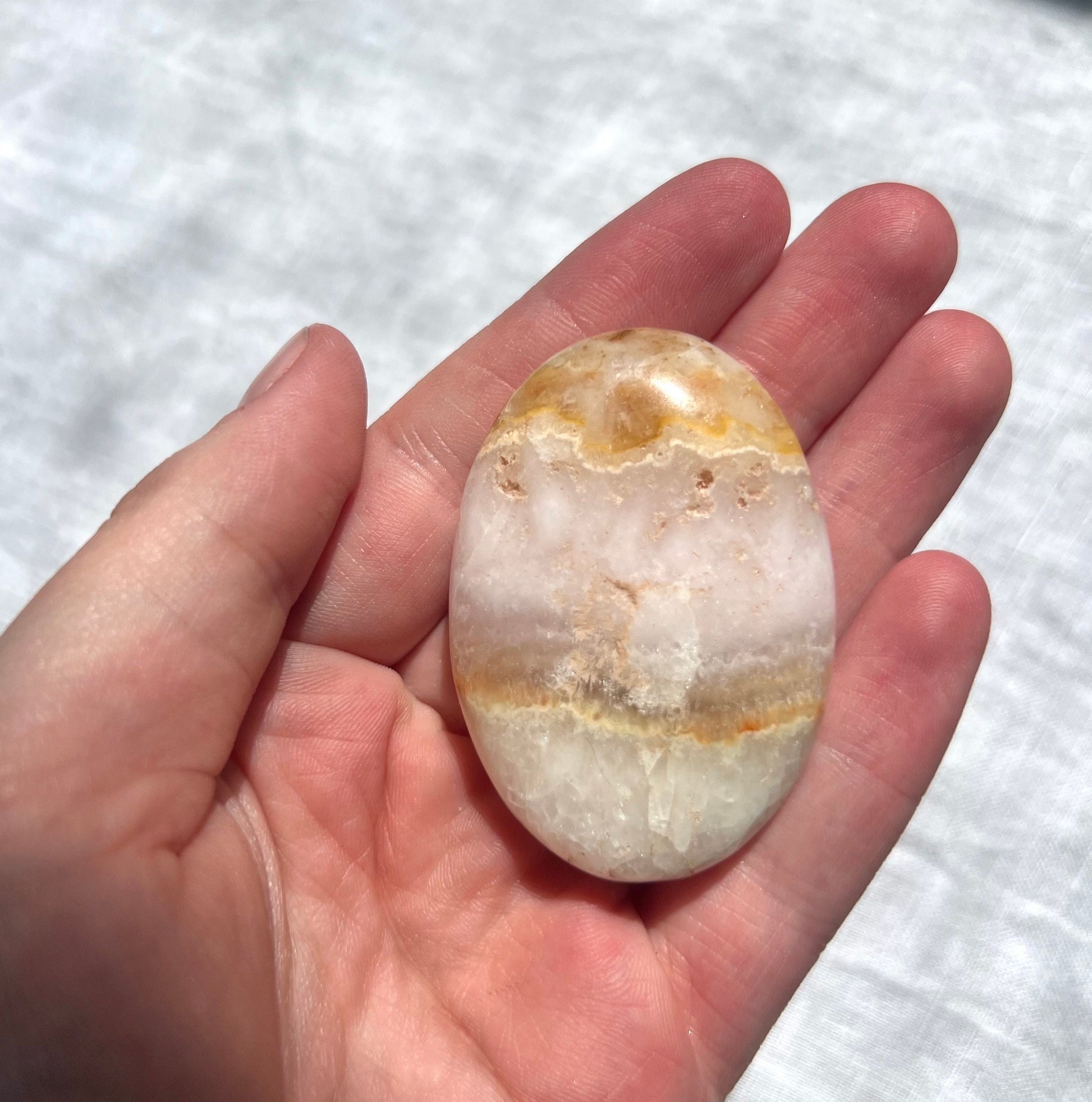 Beautiful Pink Aragonite Palm Stone From Pakistan