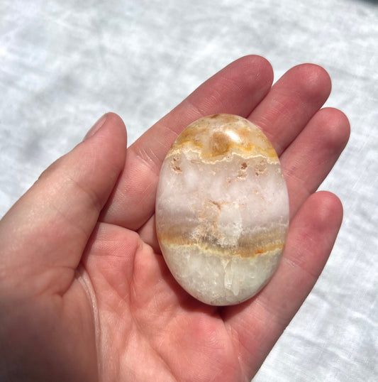 Beautiful Pink Aragonite Palm Stone From Pakistan