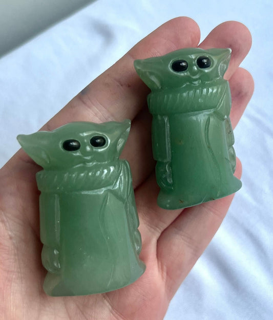 Baby Yoda Crystal Carvings Star Wars Crystals Green Aventurine