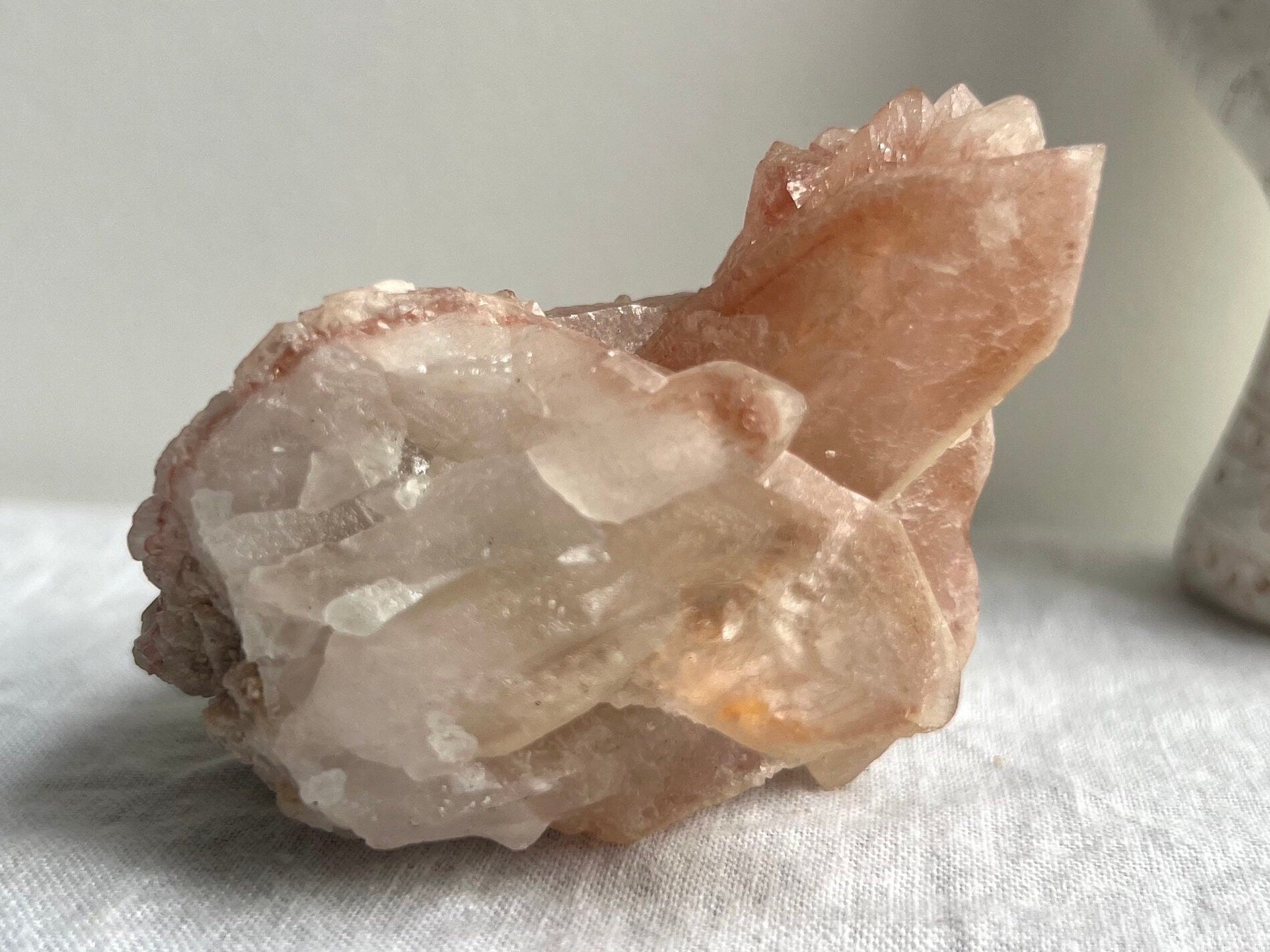 Gorgeous Pink Scarlett Temple Lemurian Cluster from Brazil