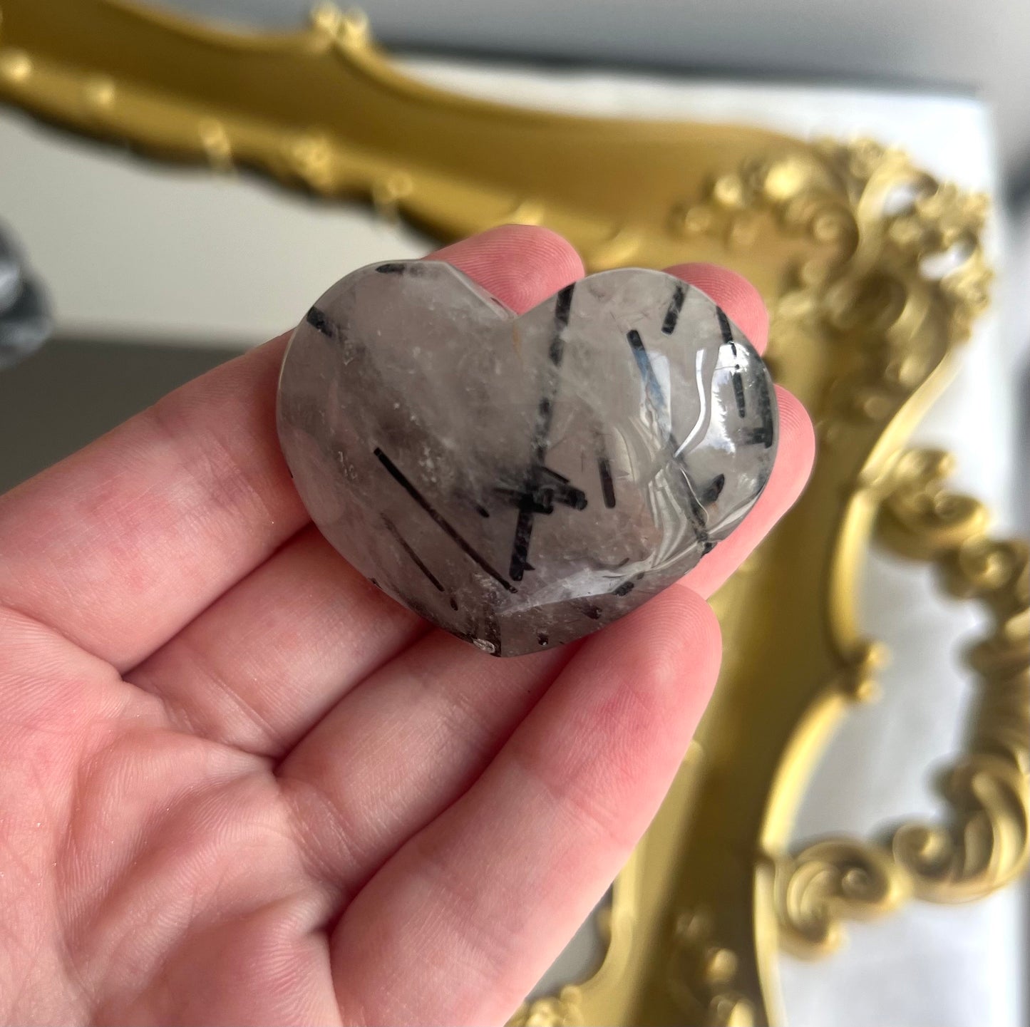 Tourmaline in Quartz Puffy Heart Carvings | Tourmalated Quartz Heart You Choose