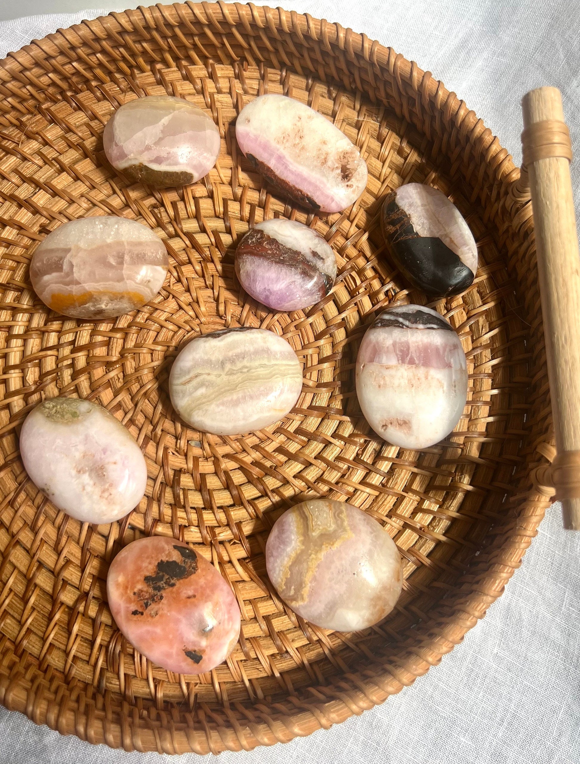 Beautiful Small Pink Aragonite Palm Stone From Pakistan