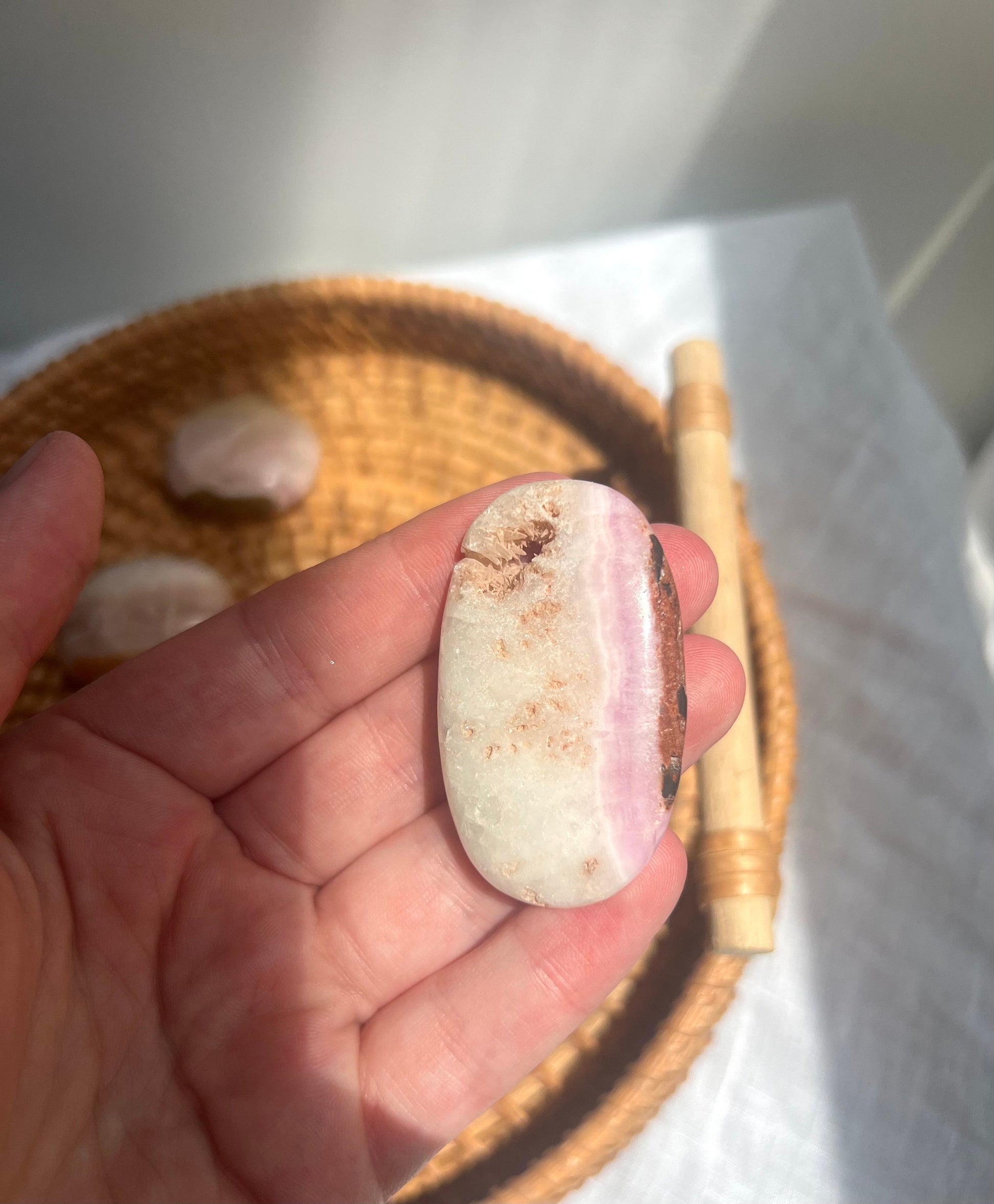 Beautiful Small Pink Aragonite Palm Stone From Pakistan