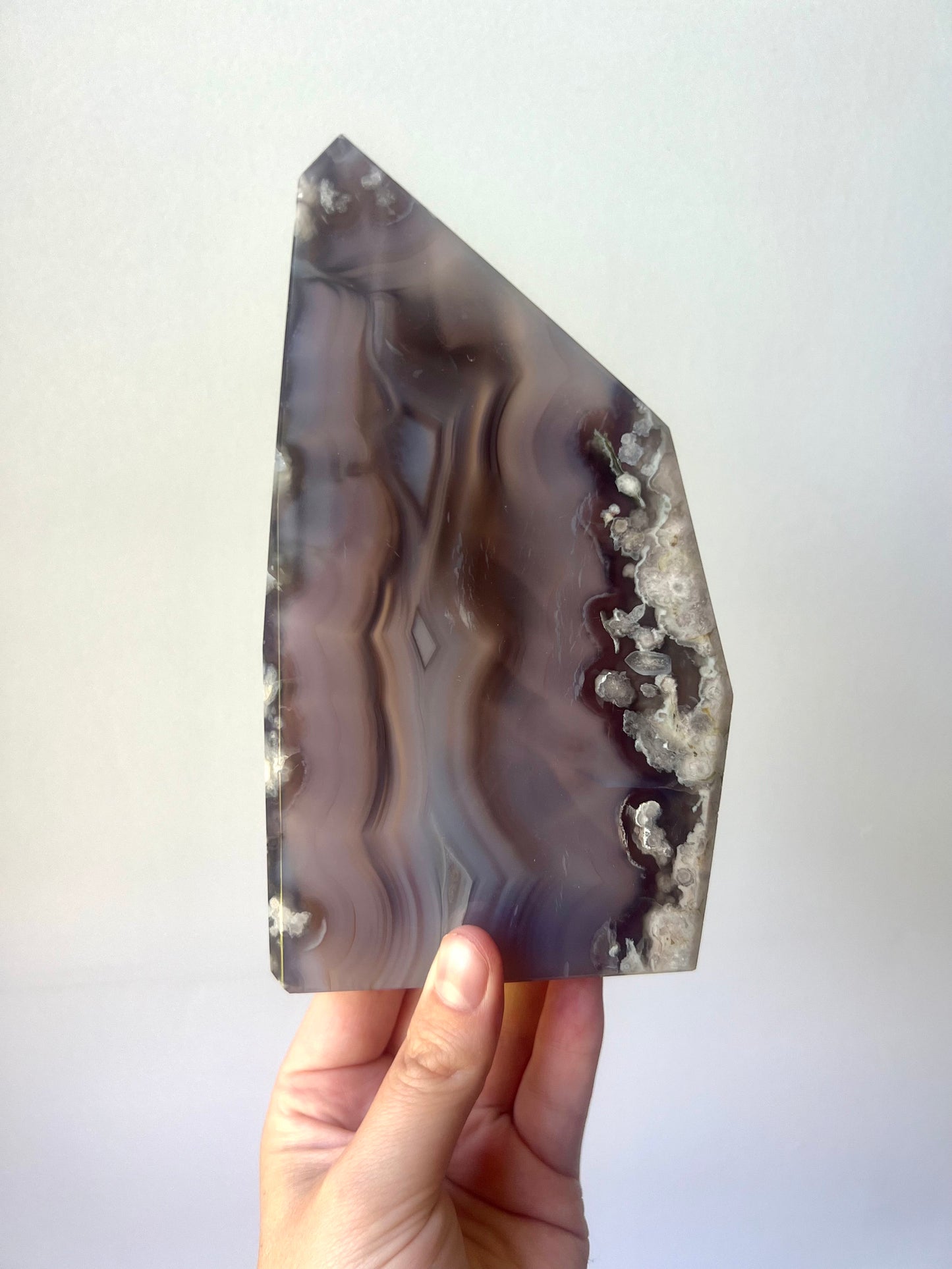High Quality Blue Flower Agate Slab | AAA Blue and Black Flower Agate Slice