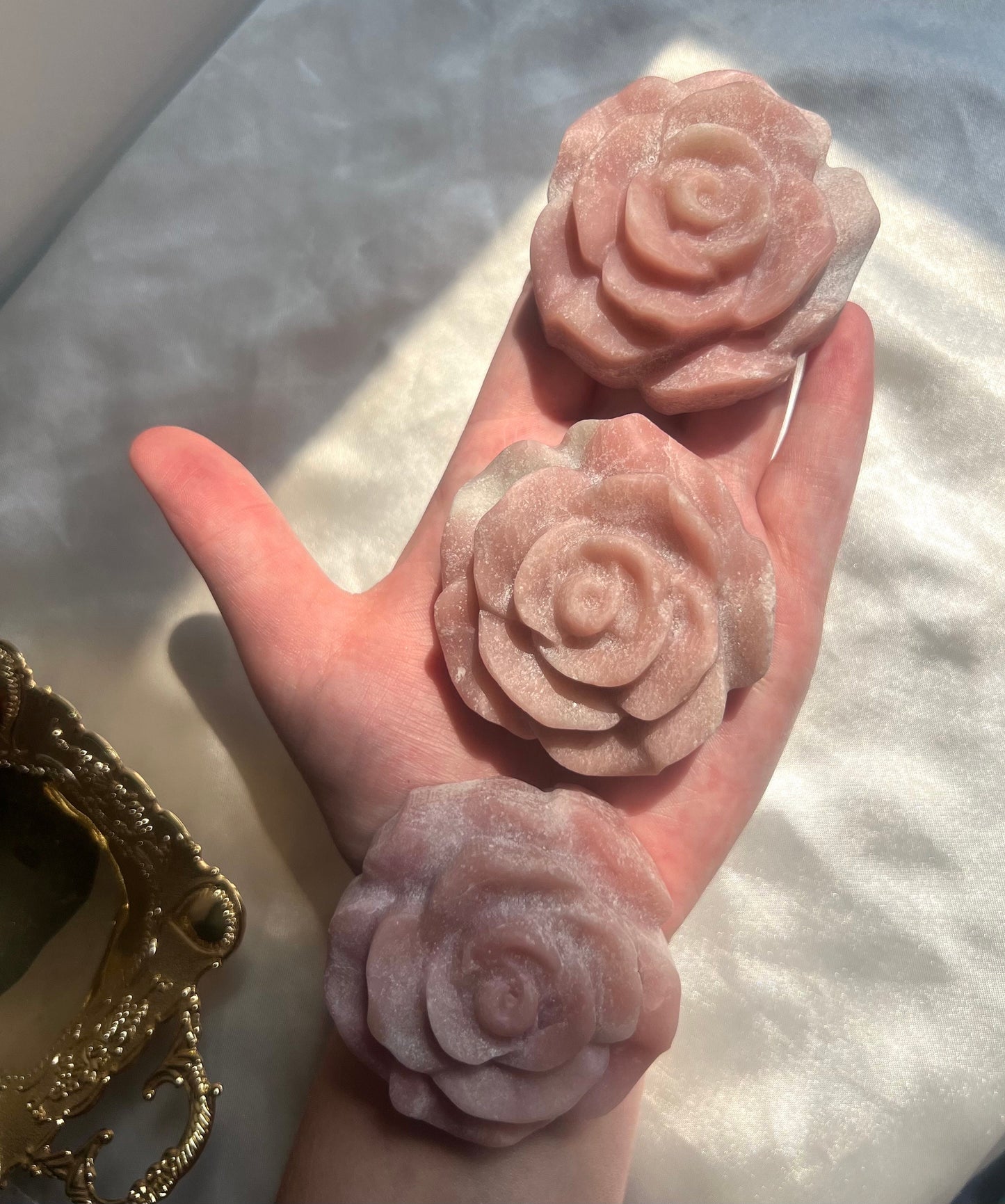 Gorgeous Pink Opal Rose Carvings | Crystal Rose