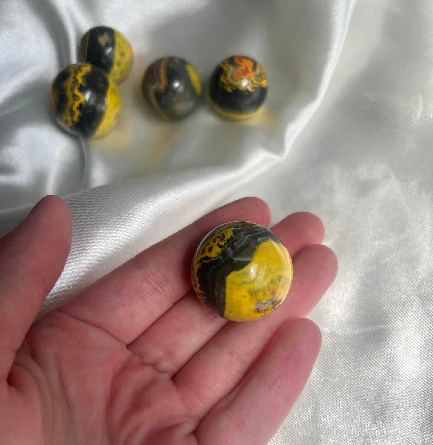 Bumble Bee Jasper Mini Sphere Carving | Bumblebee Jasper Crystal Ball