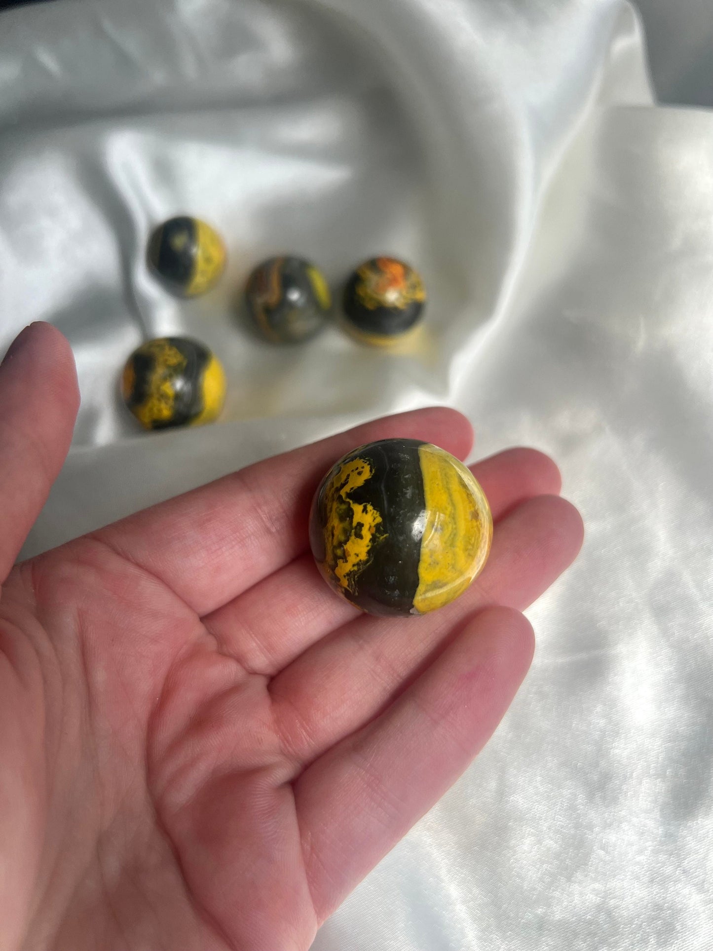 Bumble Bee Jasper Mini Sphere Carving | Bumblebee Jasper Crystal Ball
