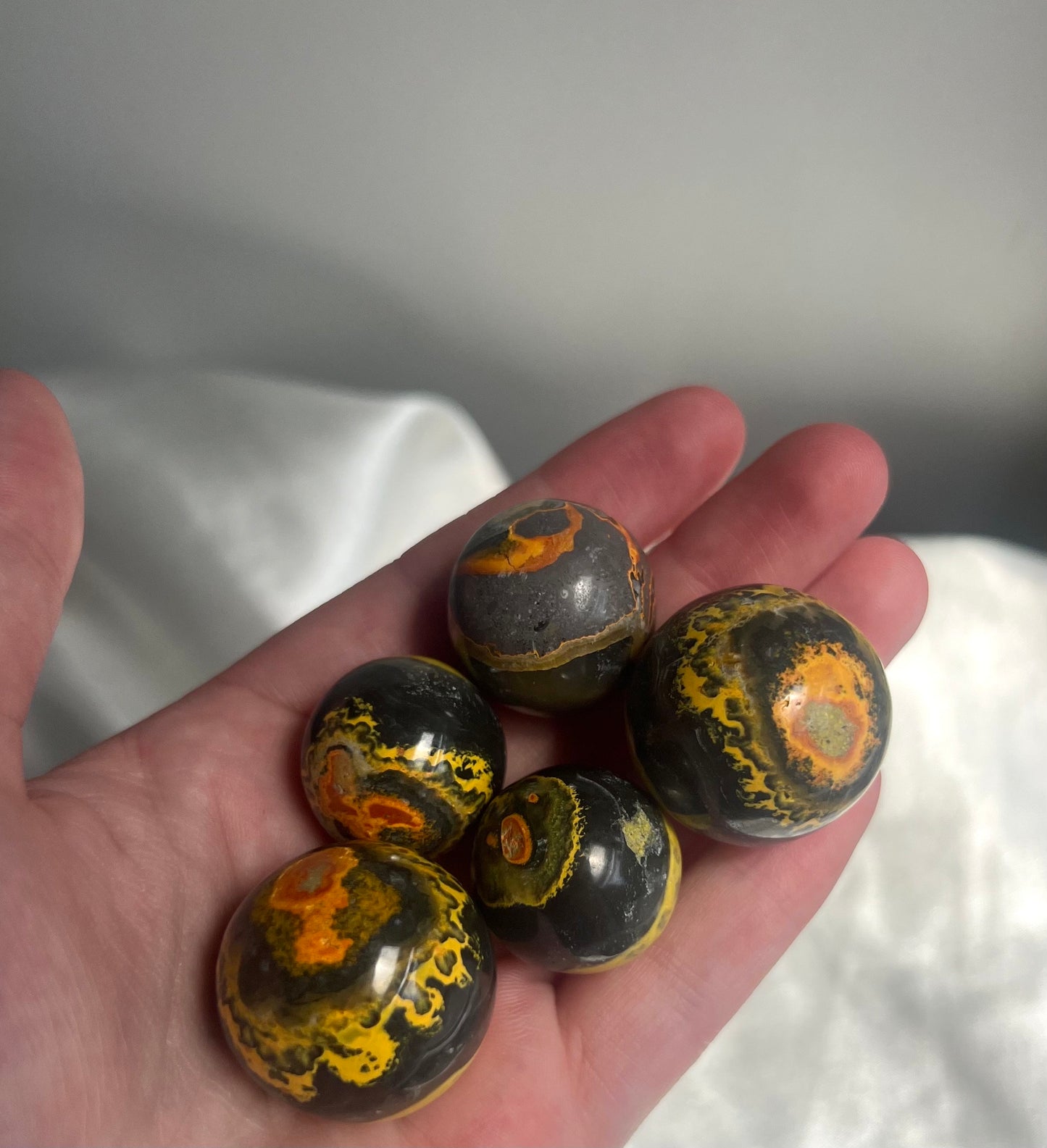 Bumble Bee Jasper Mini Sphere Carving | Bumblebee Jasper Crystal Ball