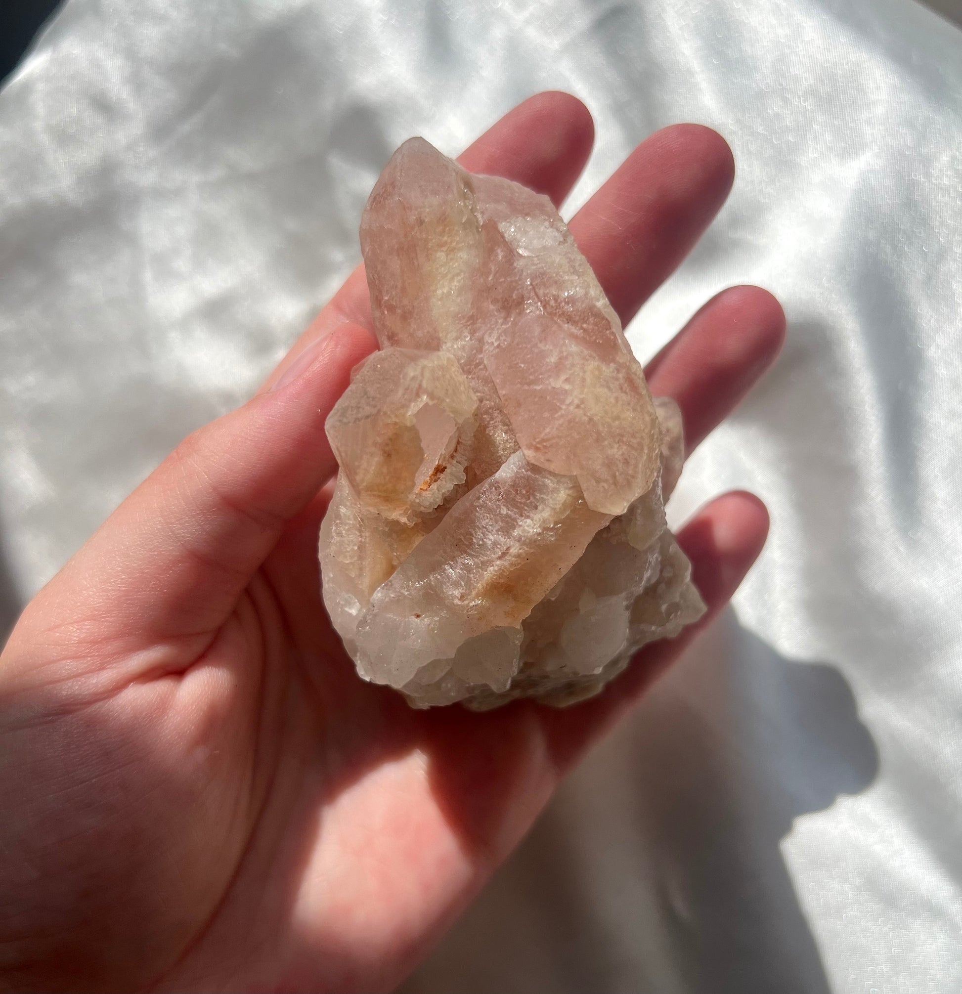 Gorgeous Pink Scarlett Temple Lemurian Cluster from Brazil