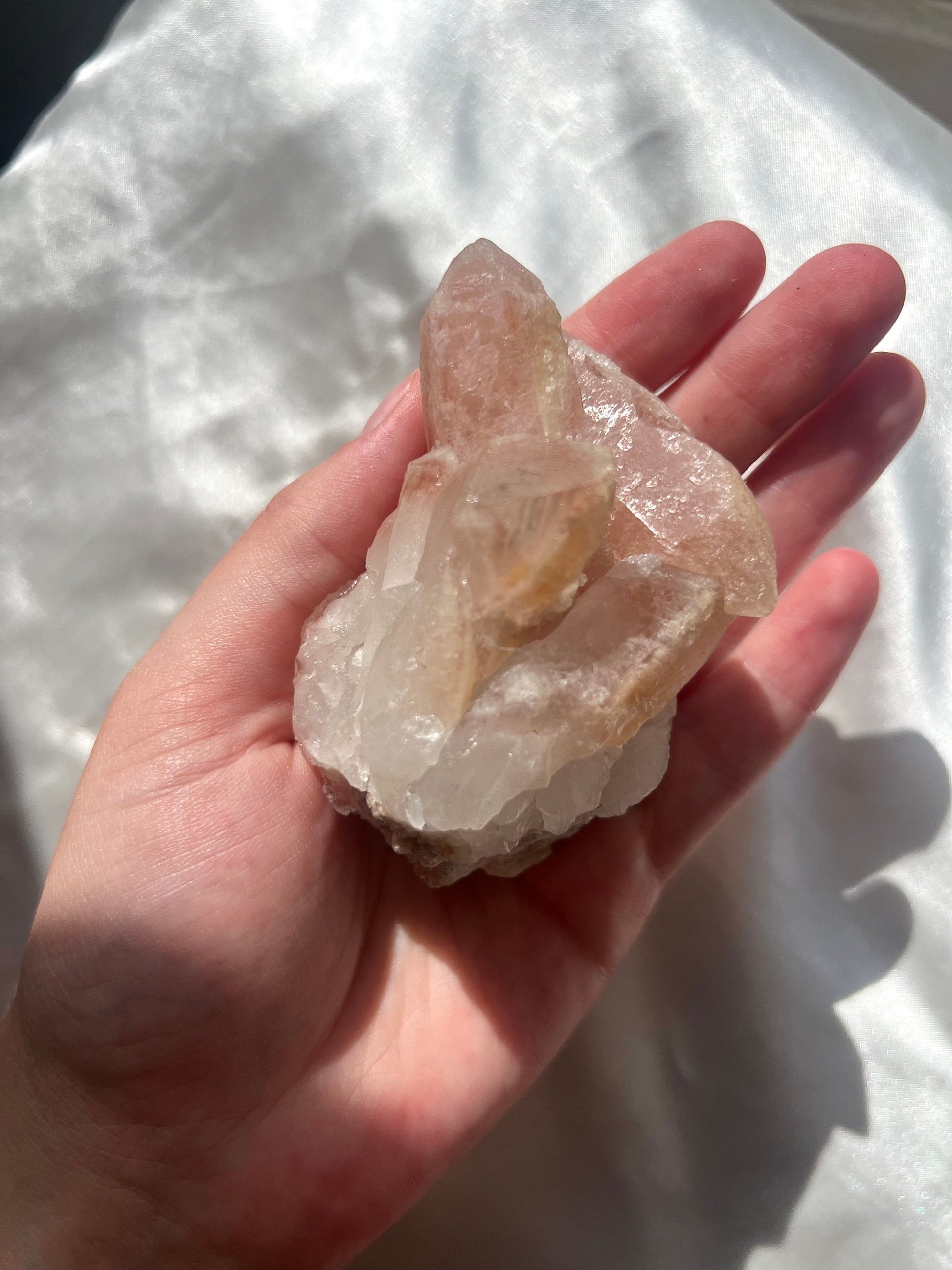 Gorgeous Pink Scarlett Temple Lemurian Cluster from Brazil