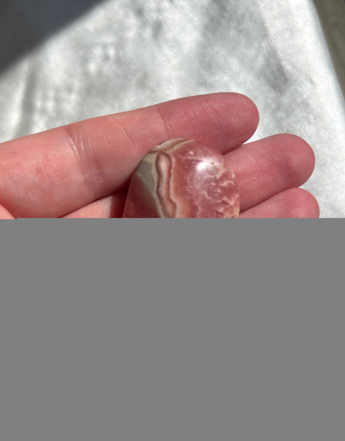 Rhodochrosite Palm Stone with Gorgeous Banding