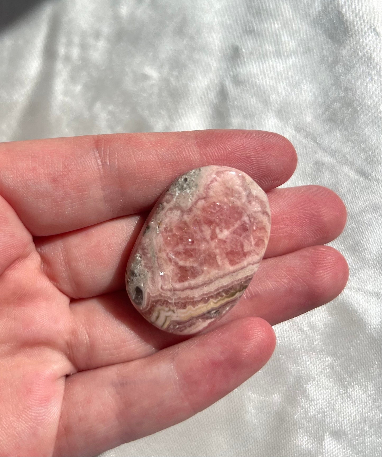 Beautiful Rhodochrosite Palm Stone from Argentina | Rhodochrosite Palmstone