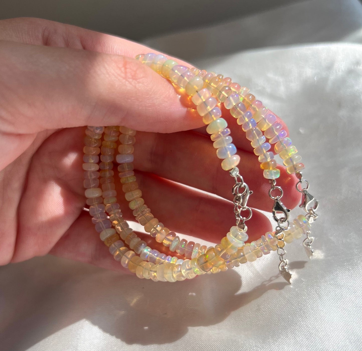Stunning Ethiopian Opal Beaded Bracelets with Adjuster