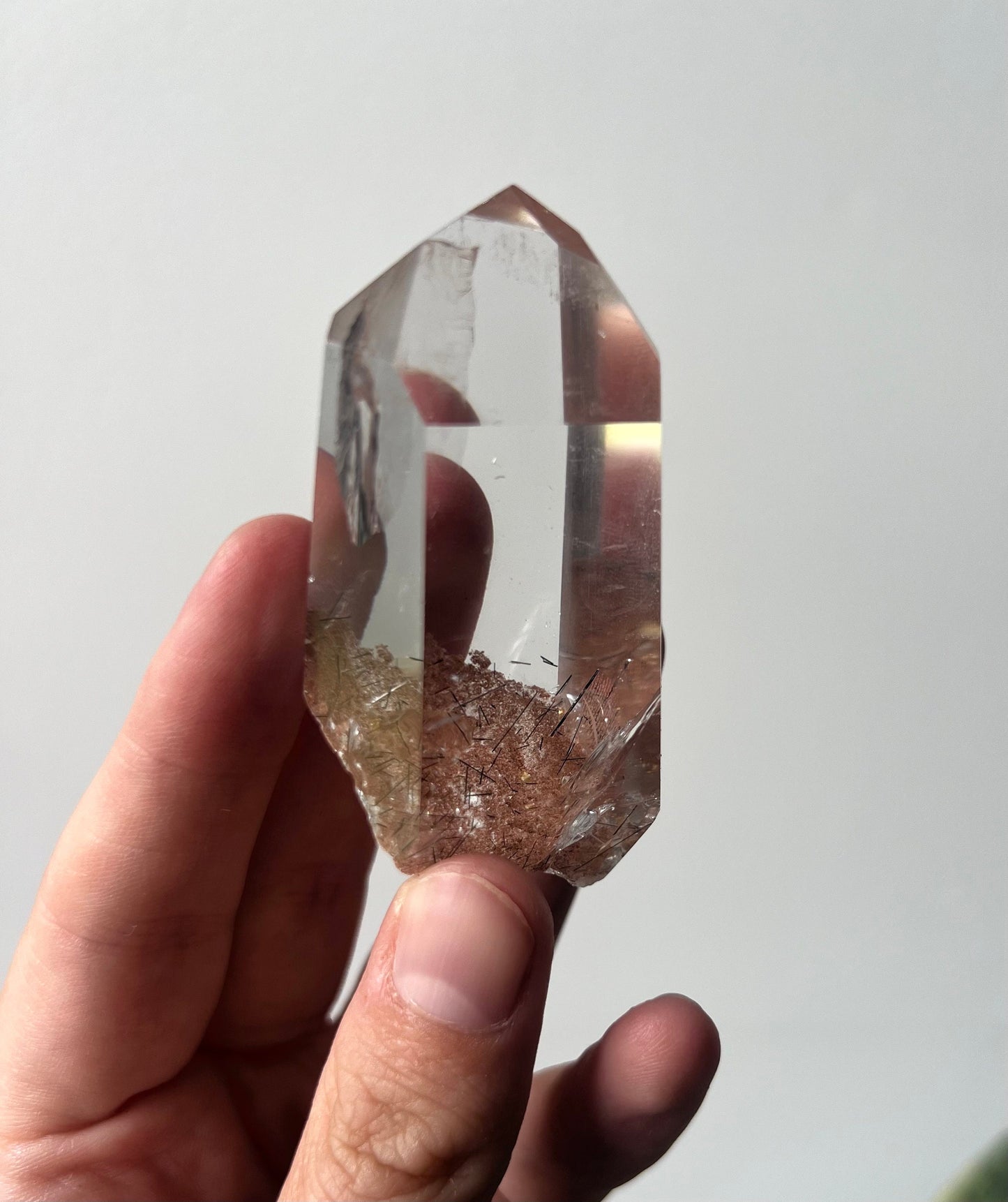 AAA Garden Quartz Point with Black Rutile Inclusions from Brazil