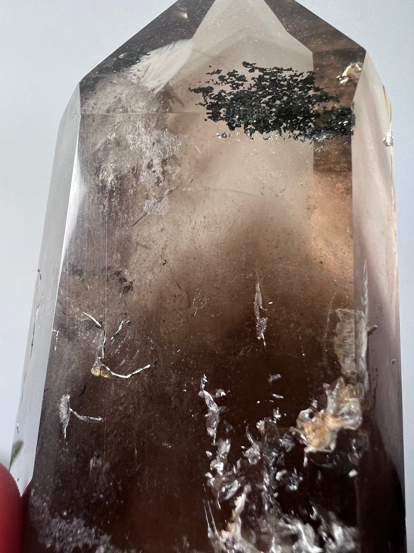 Gorgeous Large Smoky Quartz Tower with Dentritic Garden & Phantoms from Brazil (1.314kg)