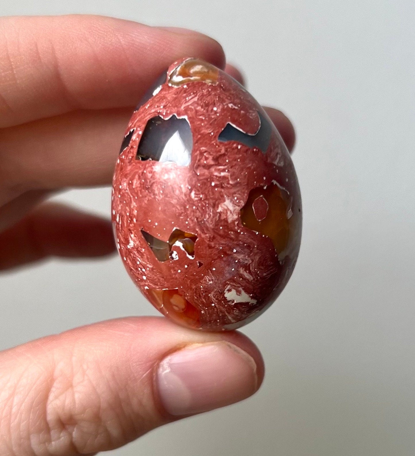 Beautiful Cantera Opal Egg Carving from Mexico
