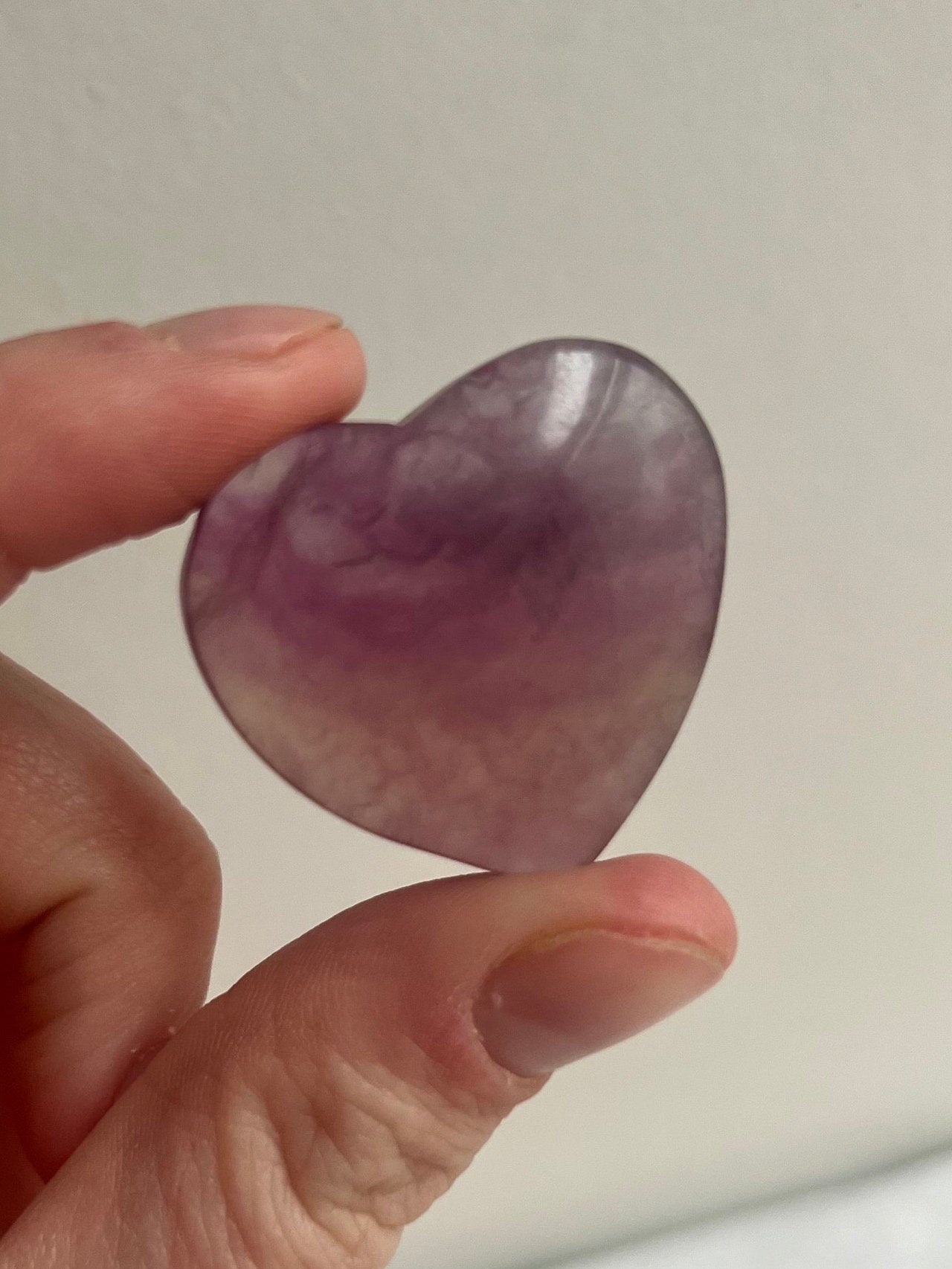 Candy Fluorite Heart Carving | Small Hand-Carved Candy Fluorite Heart