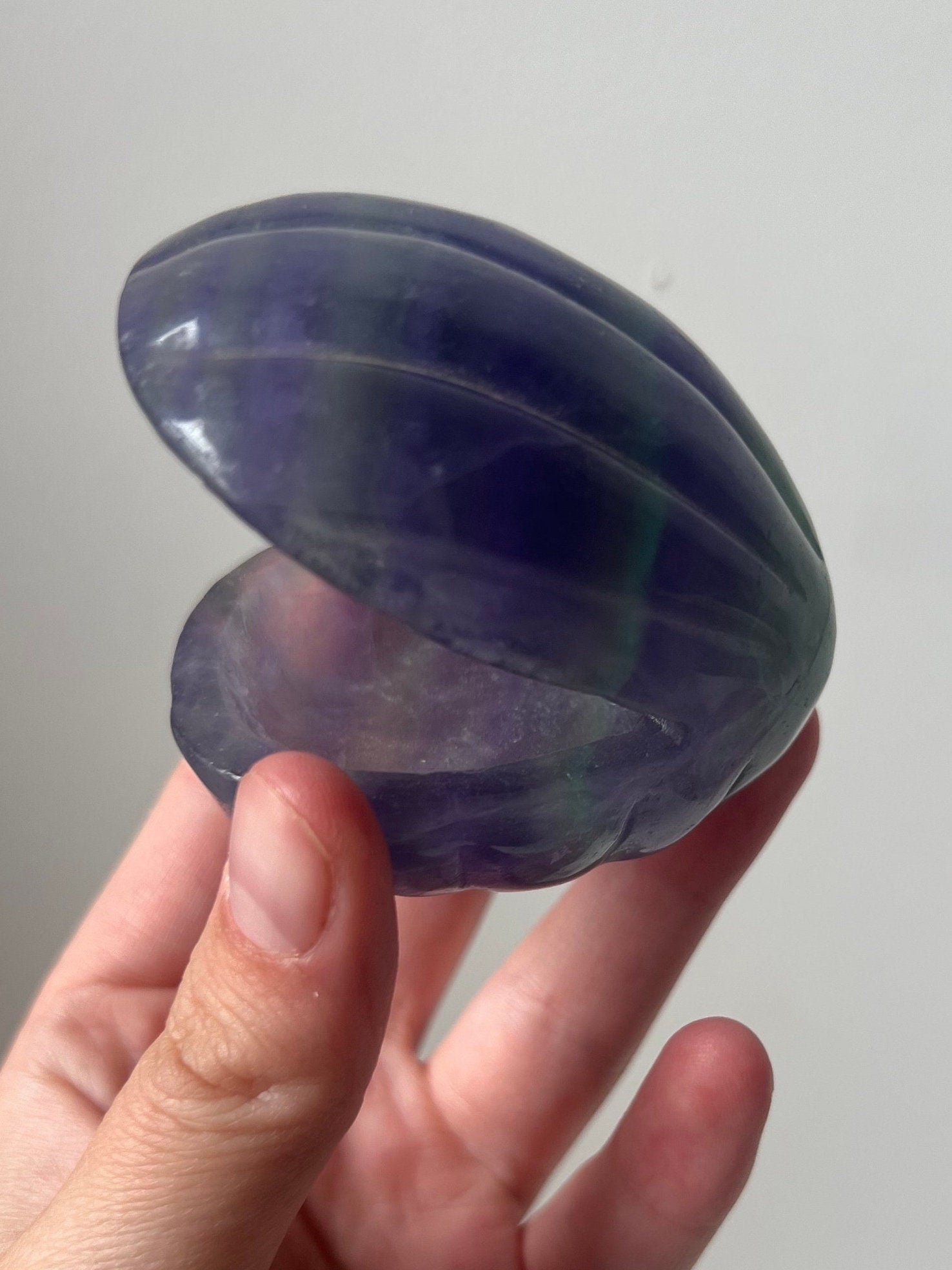 Fluorite Shell Dish Purple & Green Fluorite Seashell Bowl