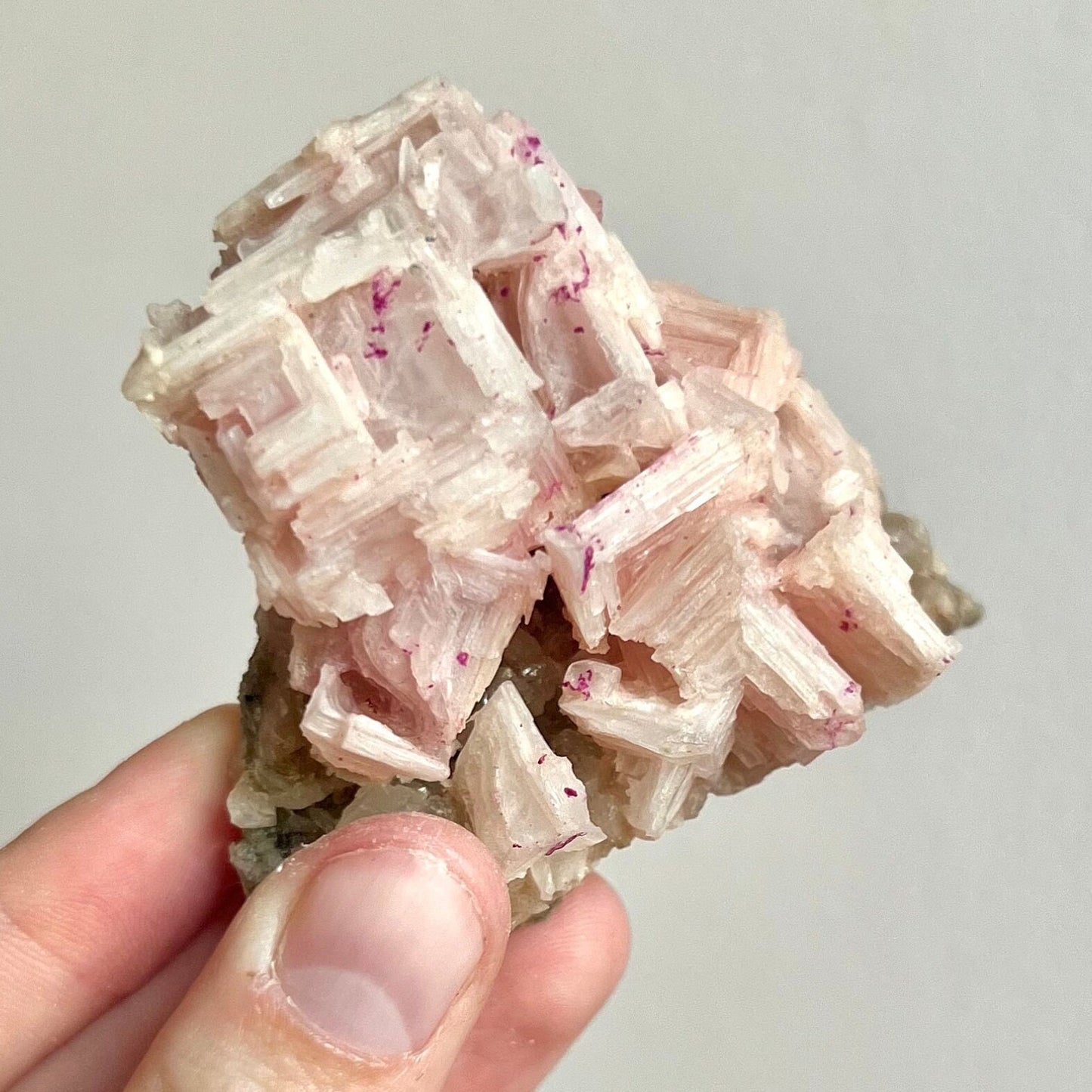 Pink Halite on Trona from Owen’s Lake