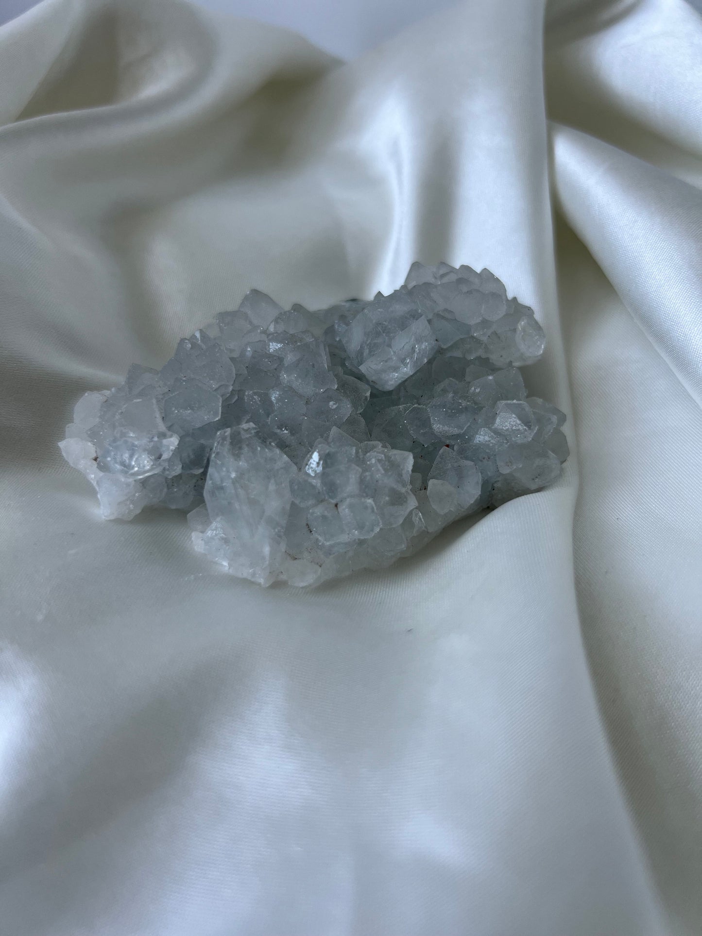 Stunning Raw Apophyllite Cluster on Chalcedony