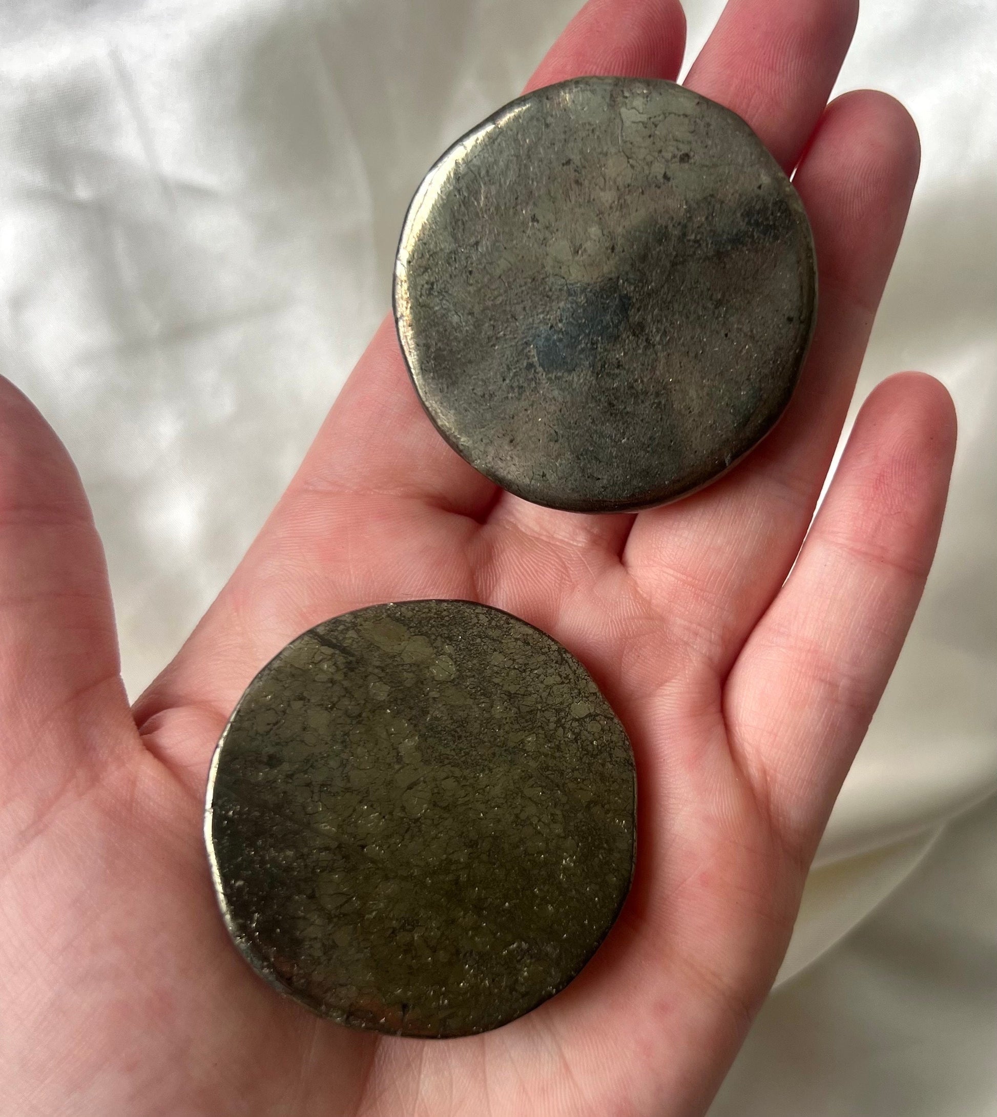 Gorgeous Pyrite Sunshine Coin Carvings from Peru