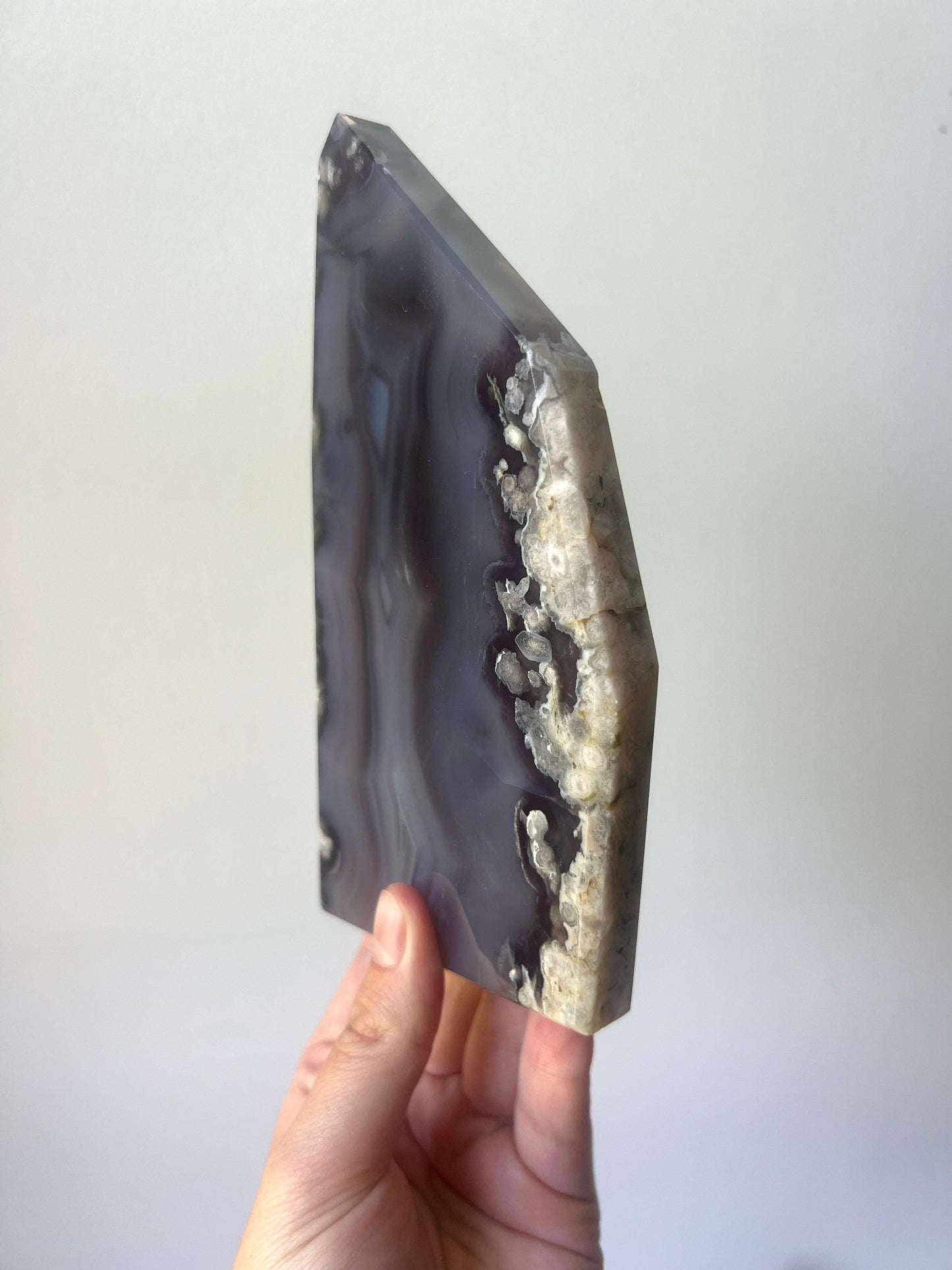 High Quality Blue Flower Agate Slab | AAA Blue and Black Flower Agate Slice