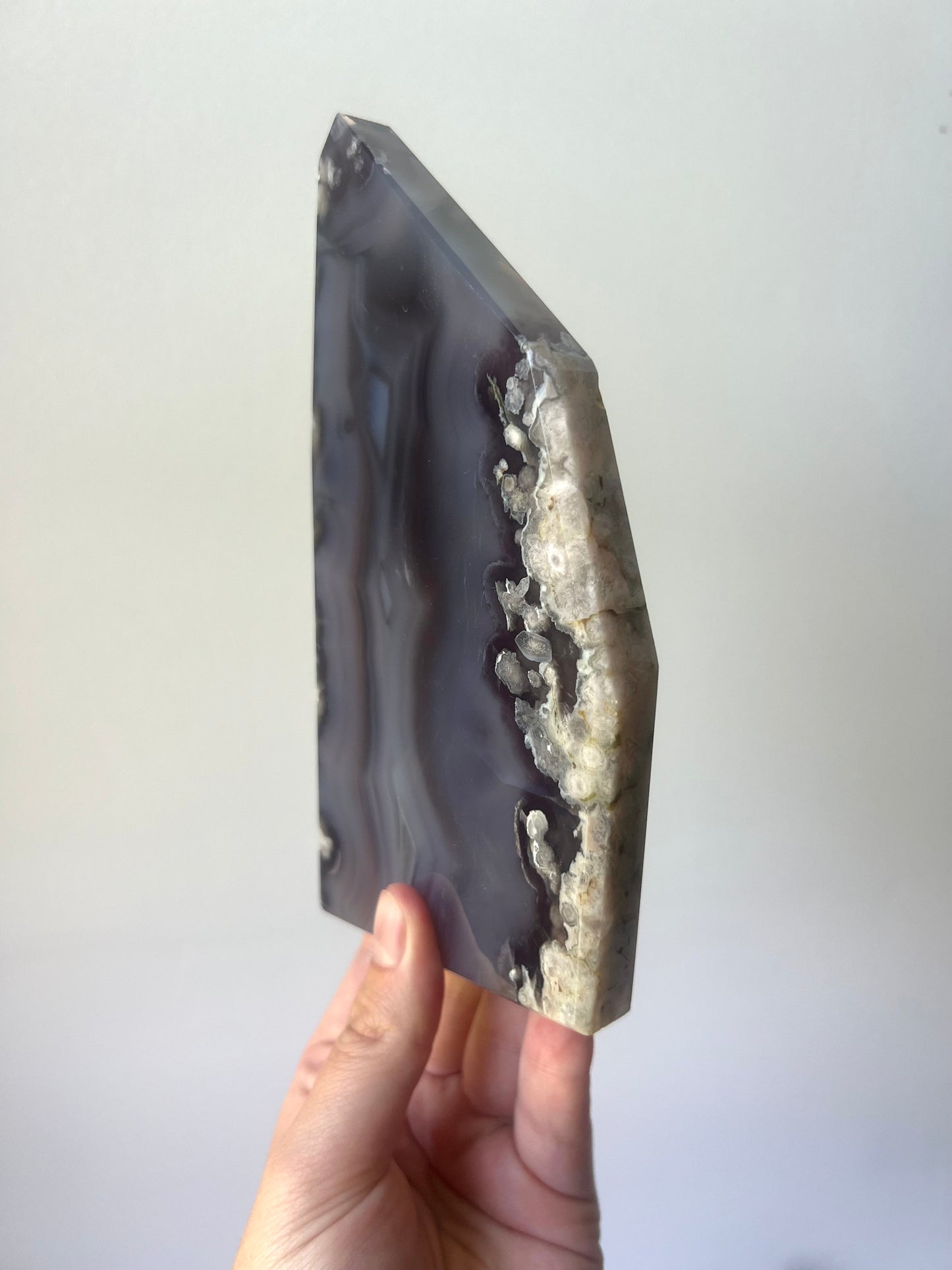 High Quality Blue Flower Agate Slab | AAA Blue and Black Flower Agate Slice