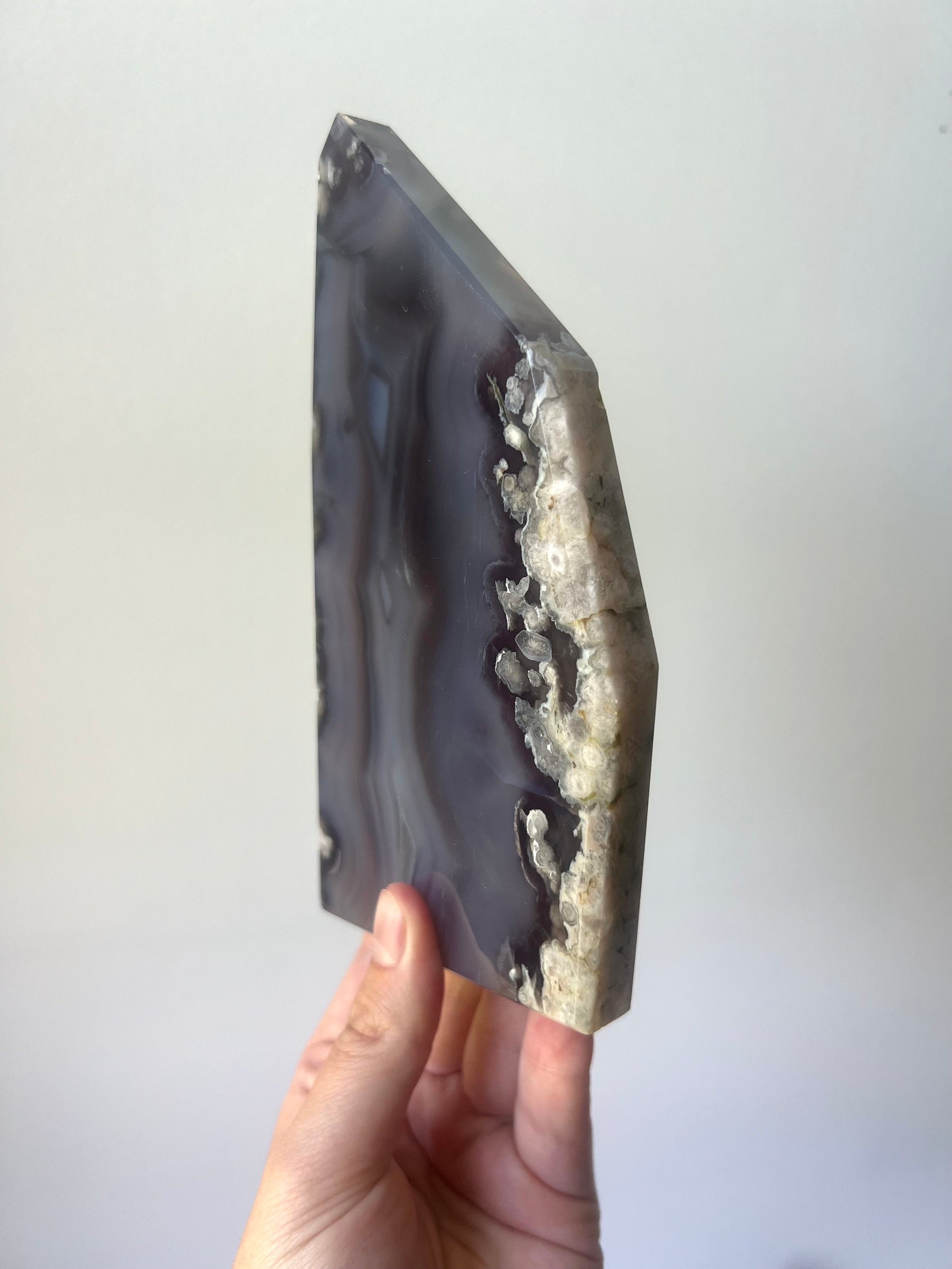 High Quality Blue Flower Agate Slab | AAA Blue and Black Flower Agate Slice